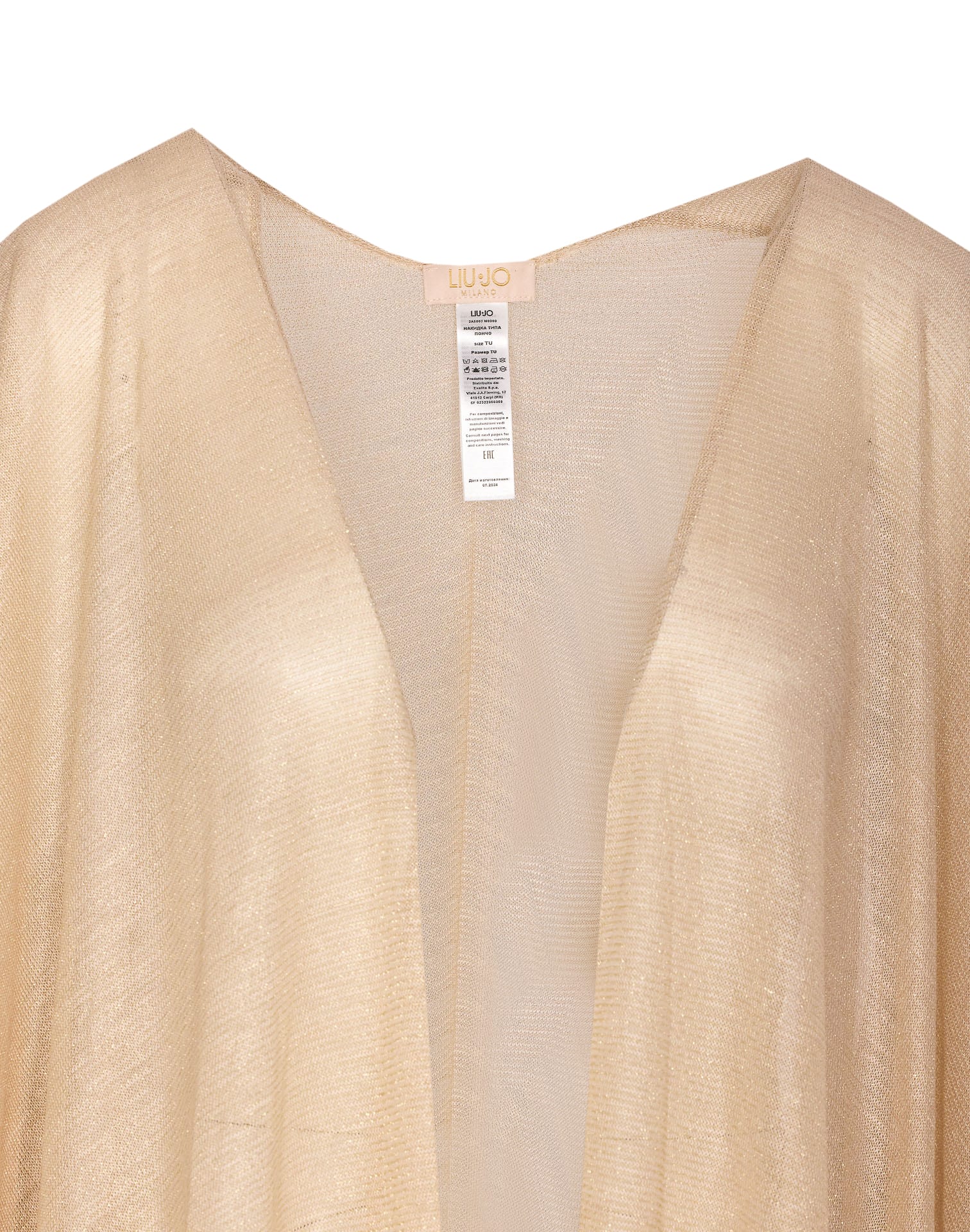 Liu •jo Poncho Sheer Fabric Long Sleeves