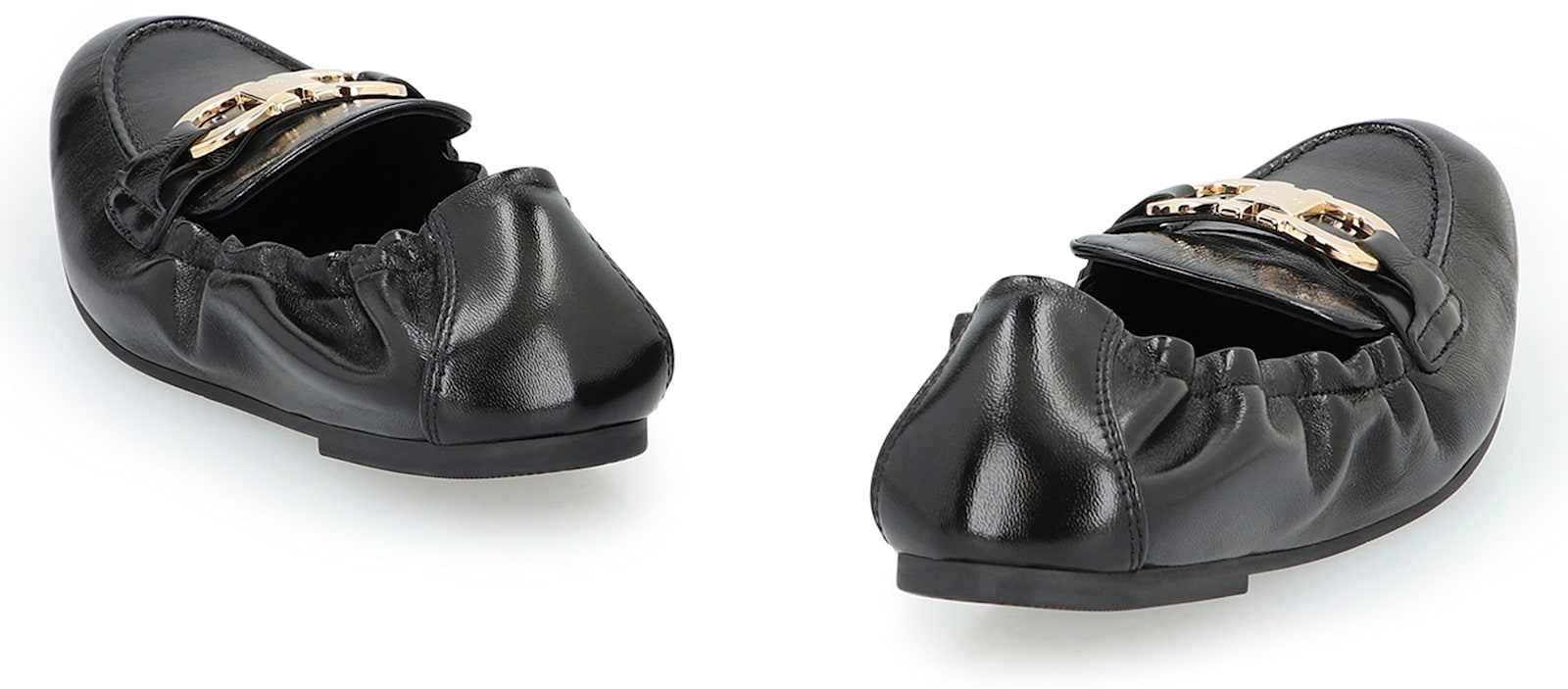 Ferragamo Woman Loafers Black Size 5.5 Lambskin In Black