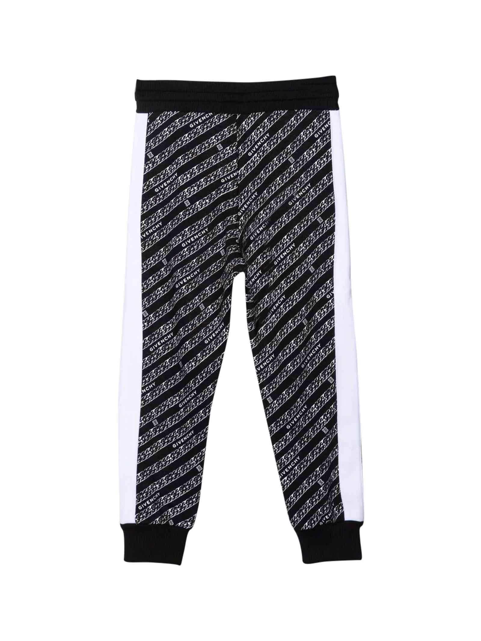 Shop Givenchy Black Jogger Pants In Nero/bianco