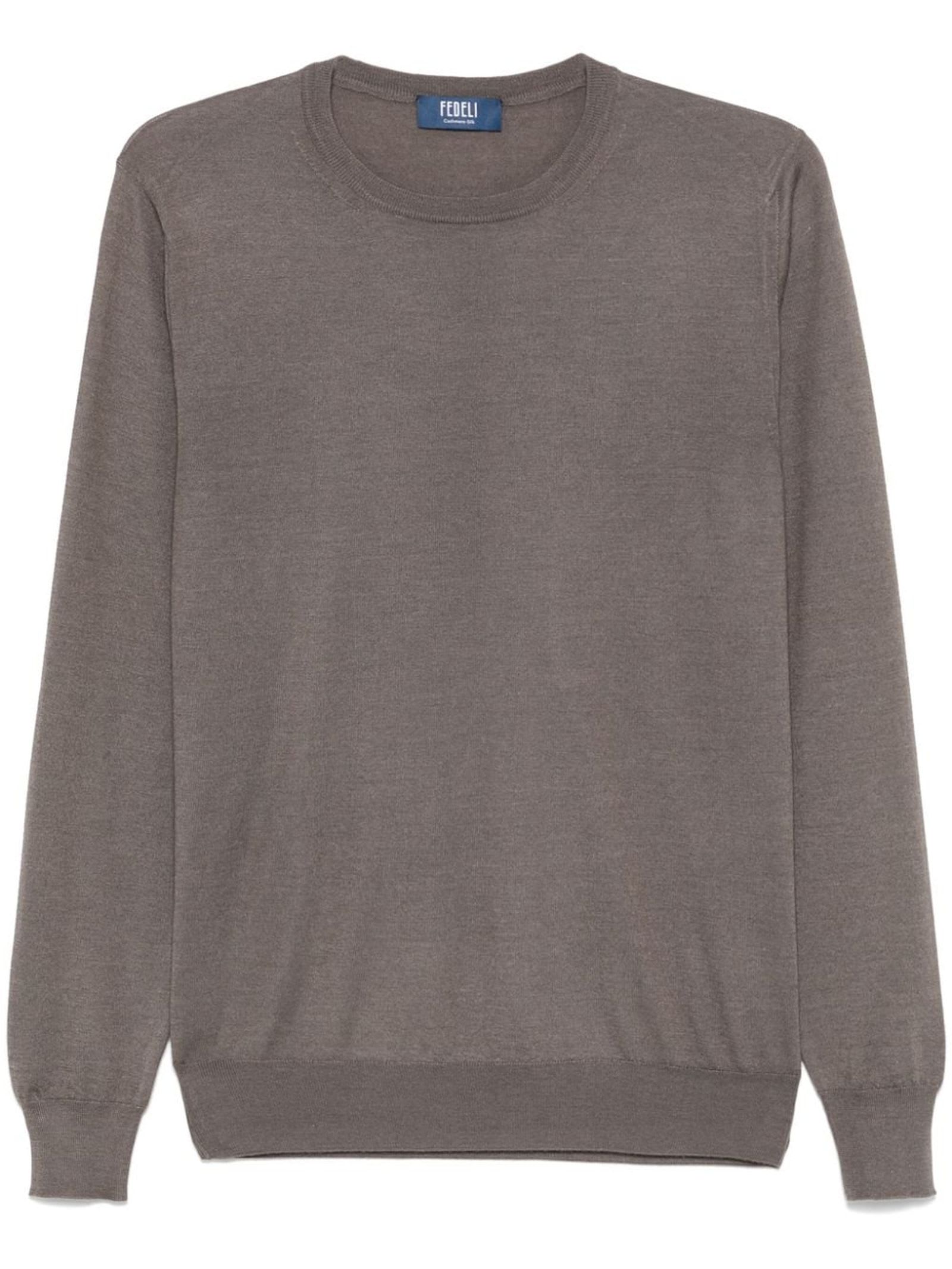 Shop Fedeli Light Brown Cashmere-silk Blend Sweater