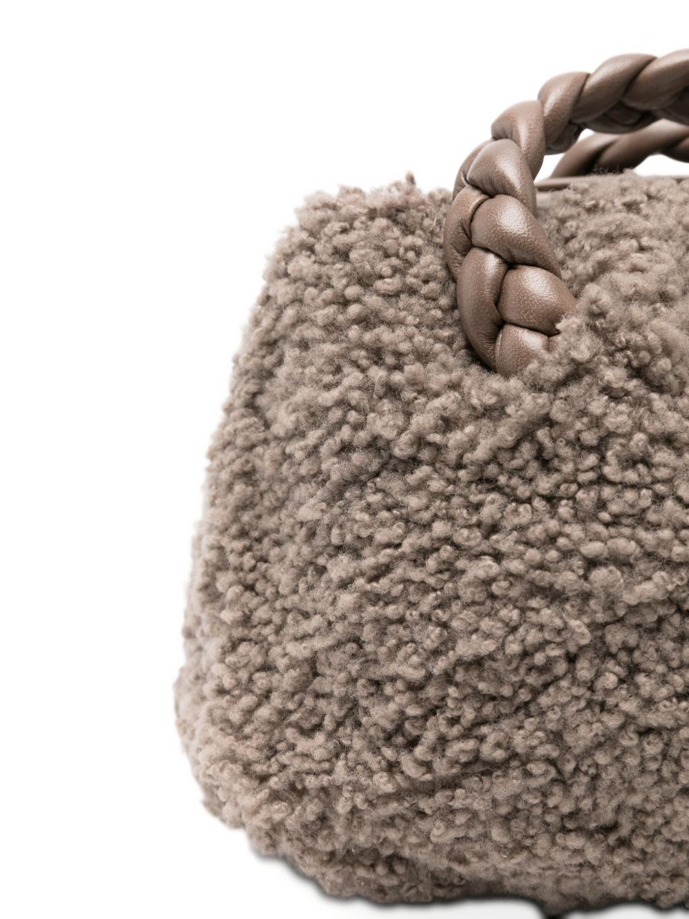 Hereu Mini Bag With Braided Handles And Top Handle In Gray