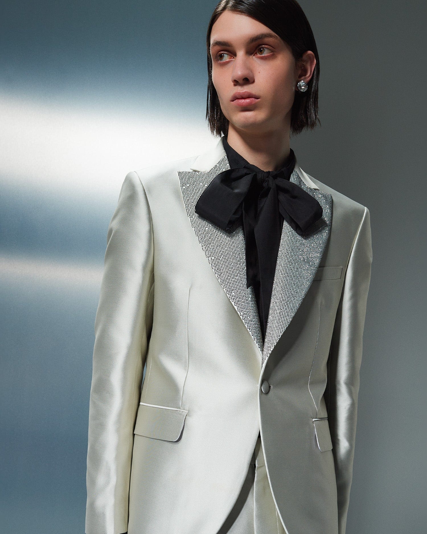 Shop John Richmond Suit Blazer With Pointed Lapels In Bianco/nero