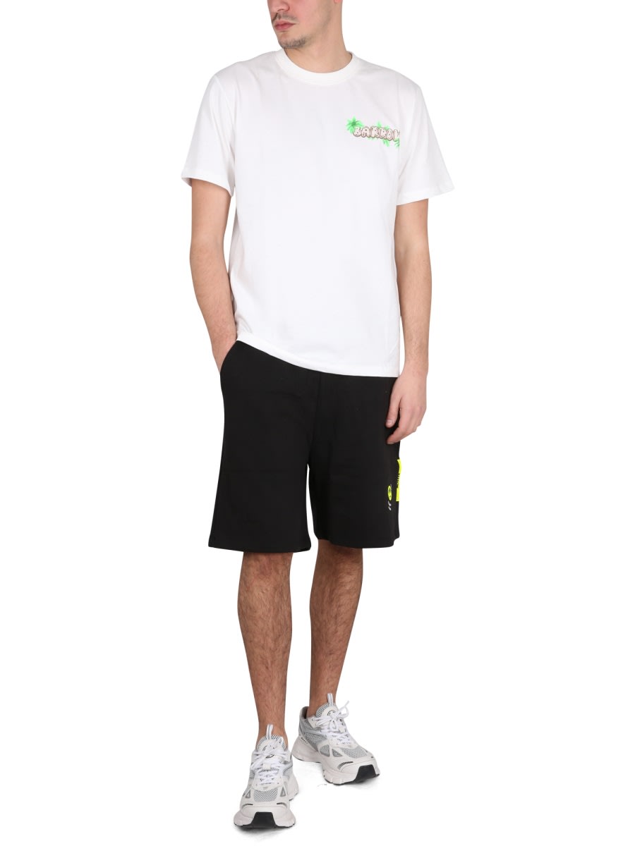 Barrow Face-appliqué Track Shorts In Black