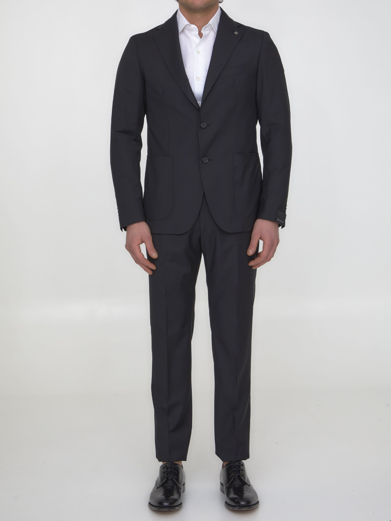Shop Tagliatore Two-piece Suit In Wool In Black