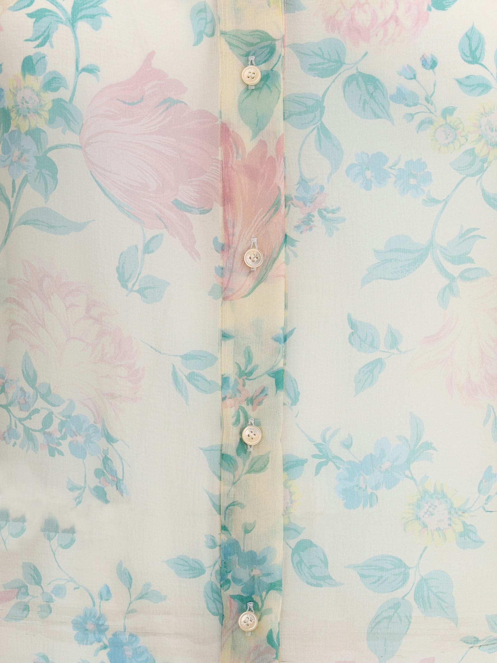 Chloé Peony Print Blouse In Silk Muslin