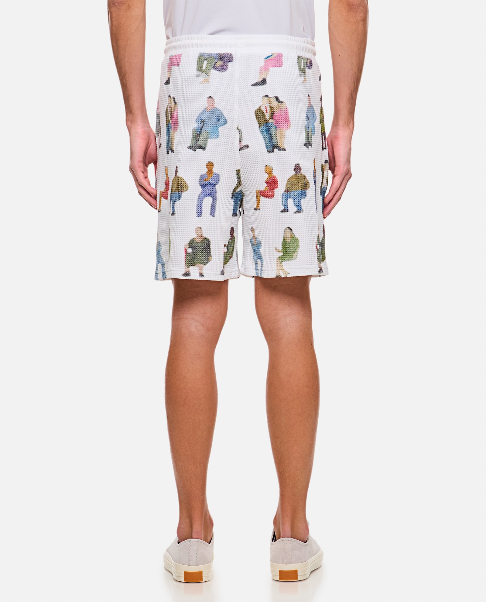 Jw Anderson Waffle-texture Shorts In White
