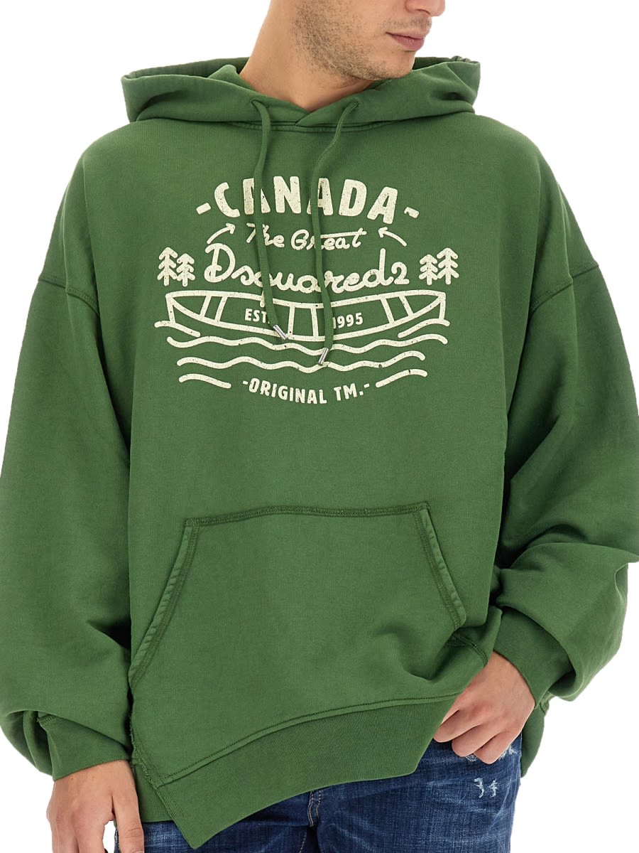 Shop Dsquared2 Sweatshirt With Logo In Green