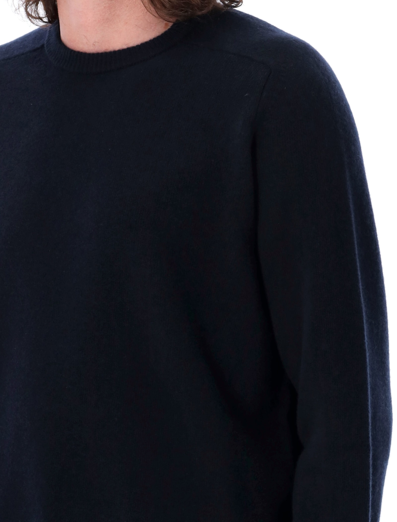 Shop Maison Margiela Knit Crew Neck Sweater In Navy