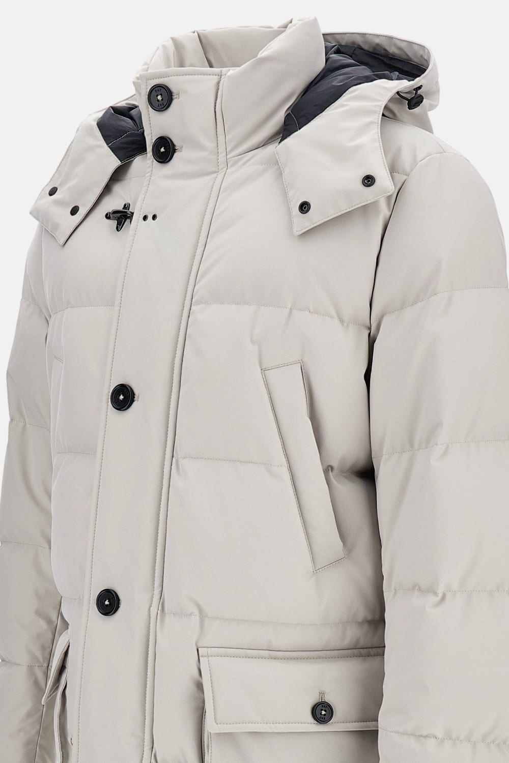 Fay Hooded Padded Coat In Gray