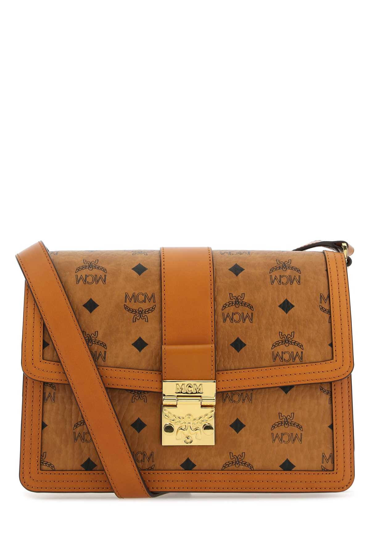 MCM PRINTED CANVAS AND LEATHER TRACY CROSSBODY BAG 