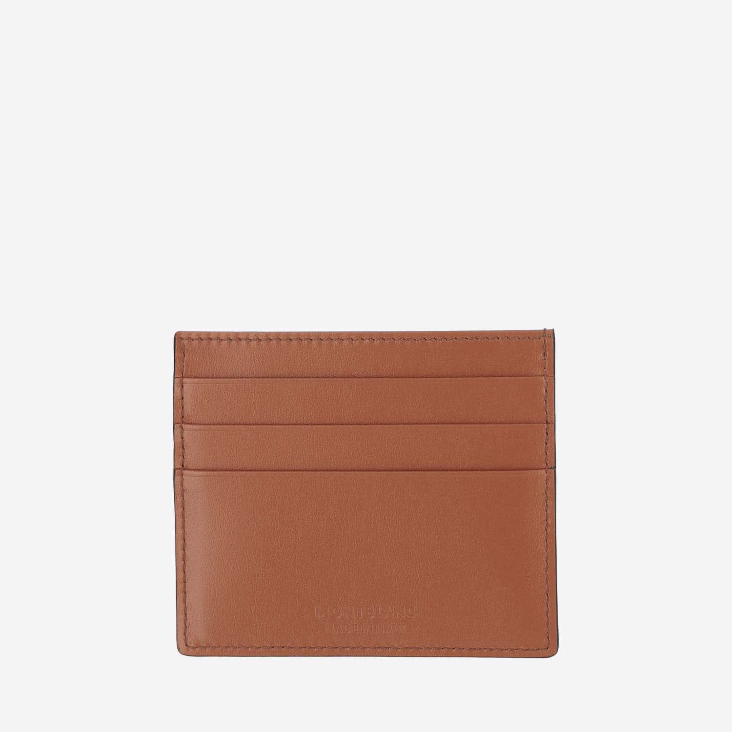 Shop Montblanc Meisterstück Leather Card Case In Orange