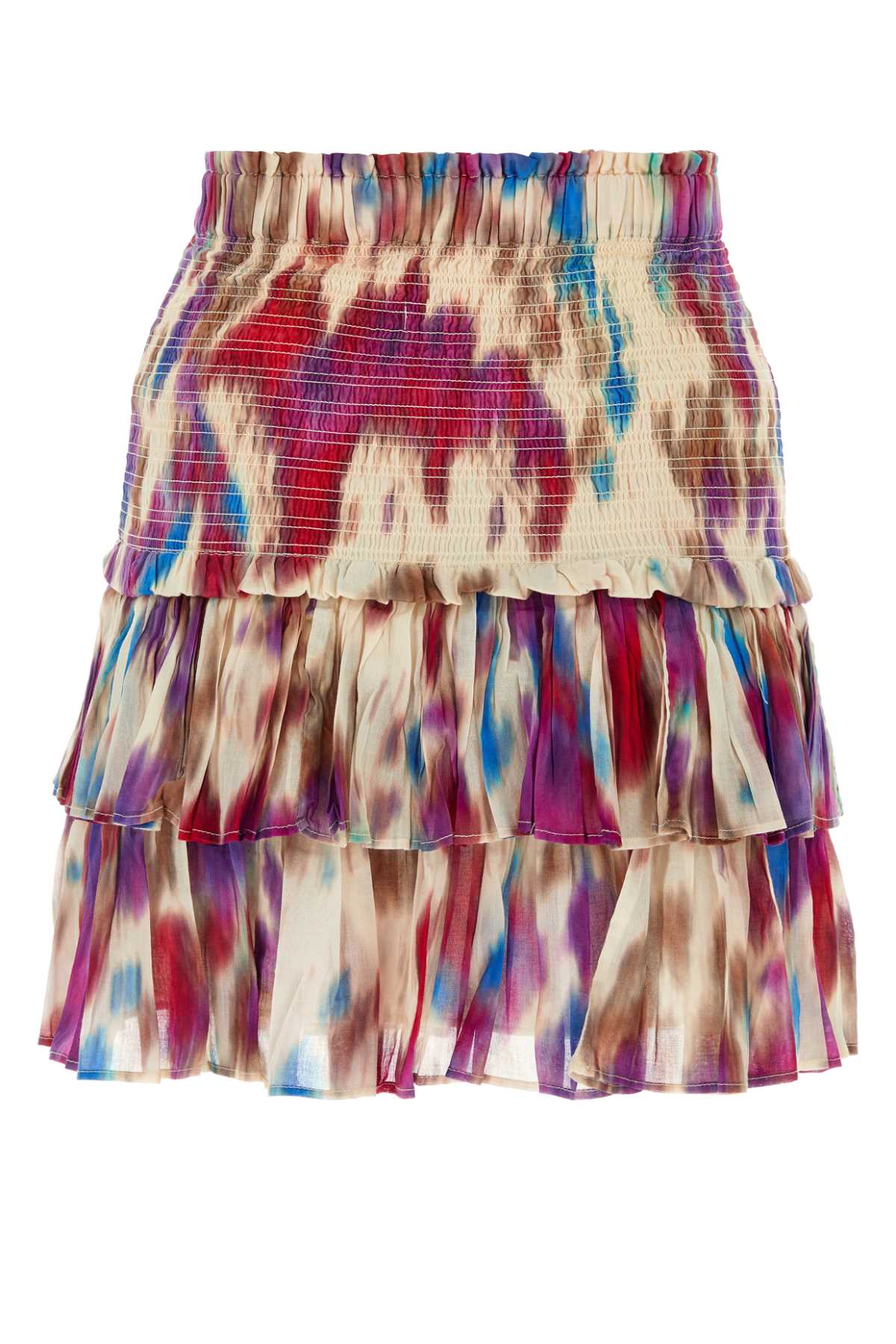Shop Marant Etoile Multicolor Cotton Naomi Skirt In Beigeraspberry