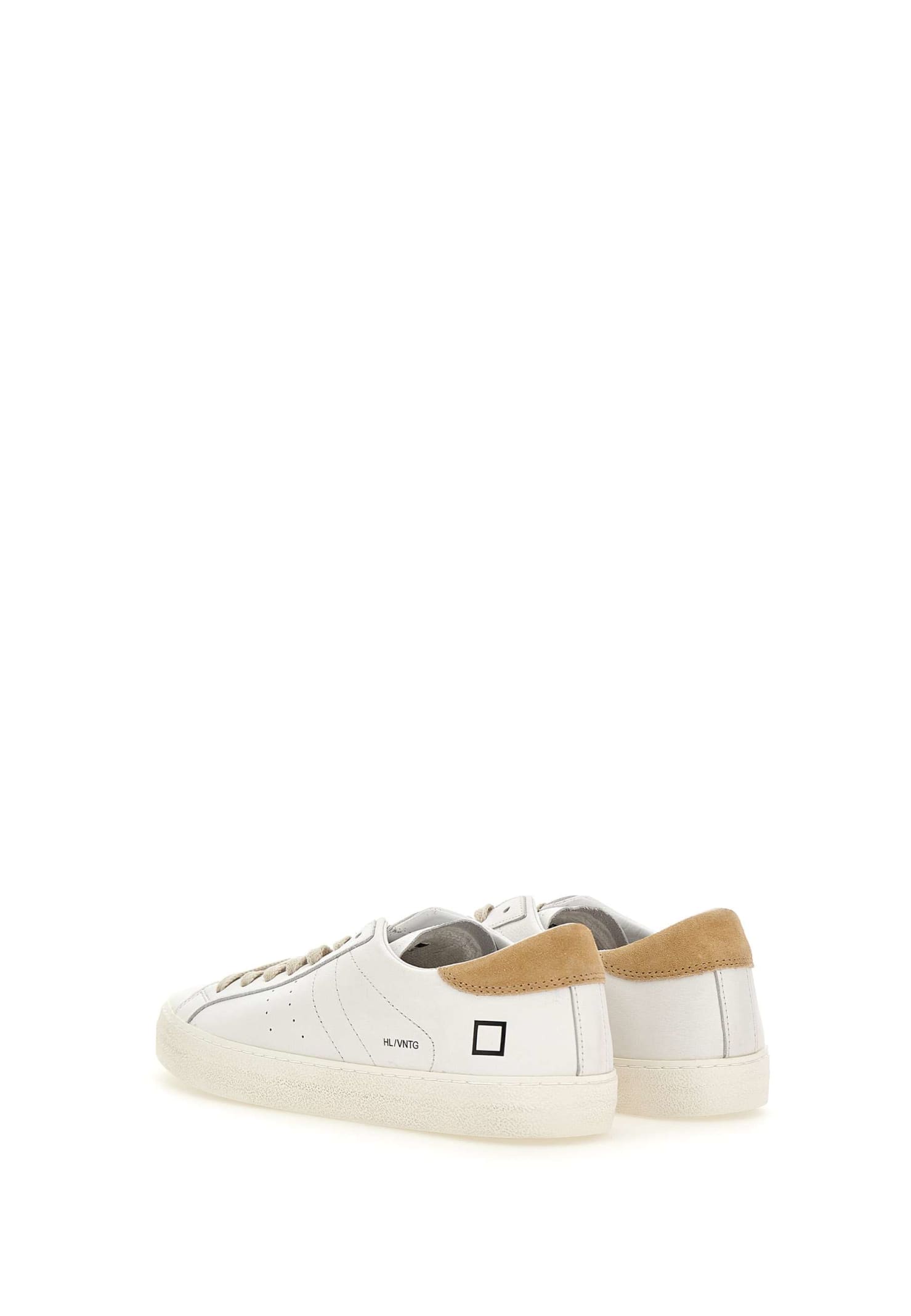 Shop Date Hillow Vintage Calf Leather Sneakers In White