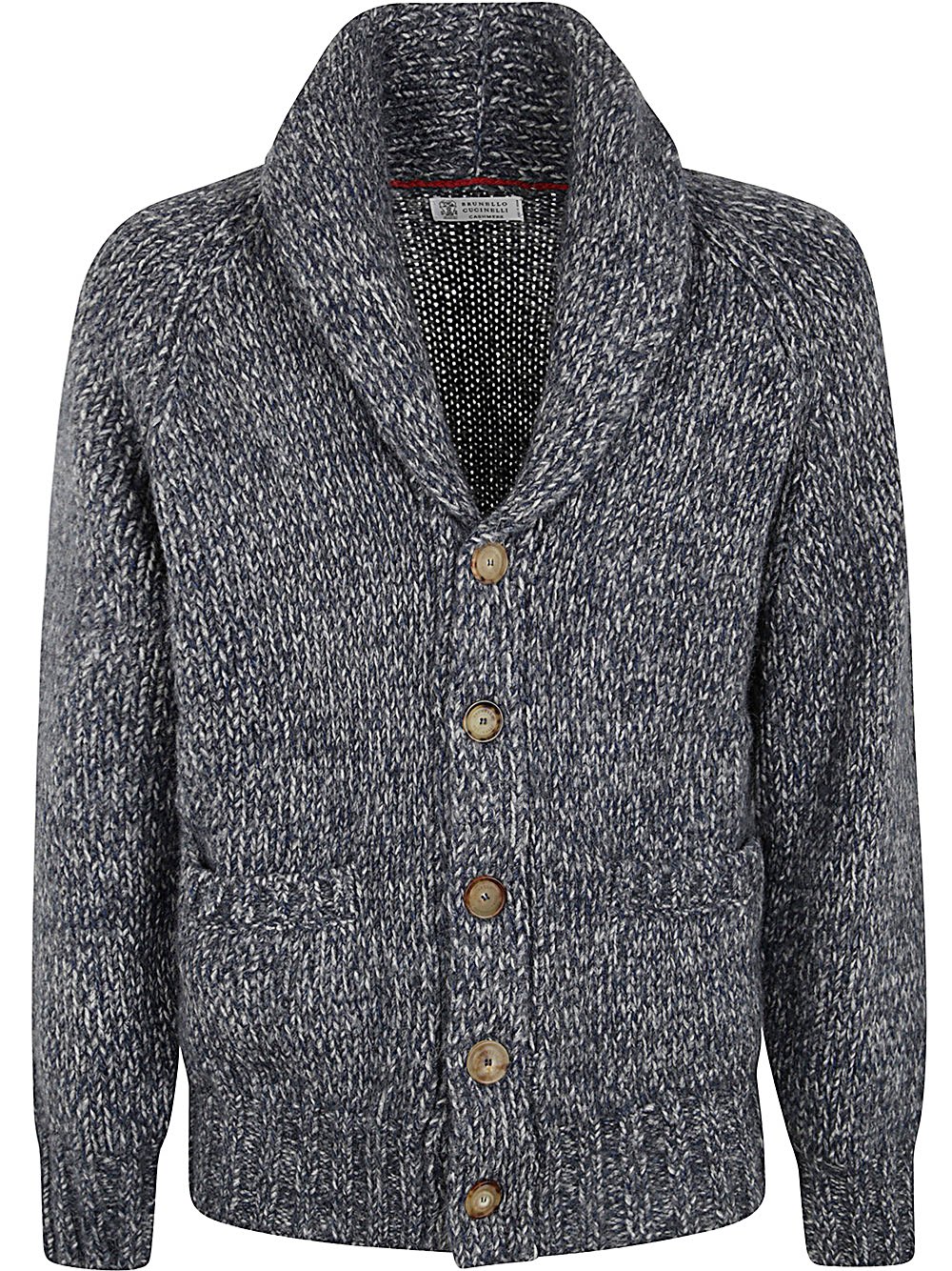 Shop Brunello Cucinelli V-neck Knitted Cardigan In Blue