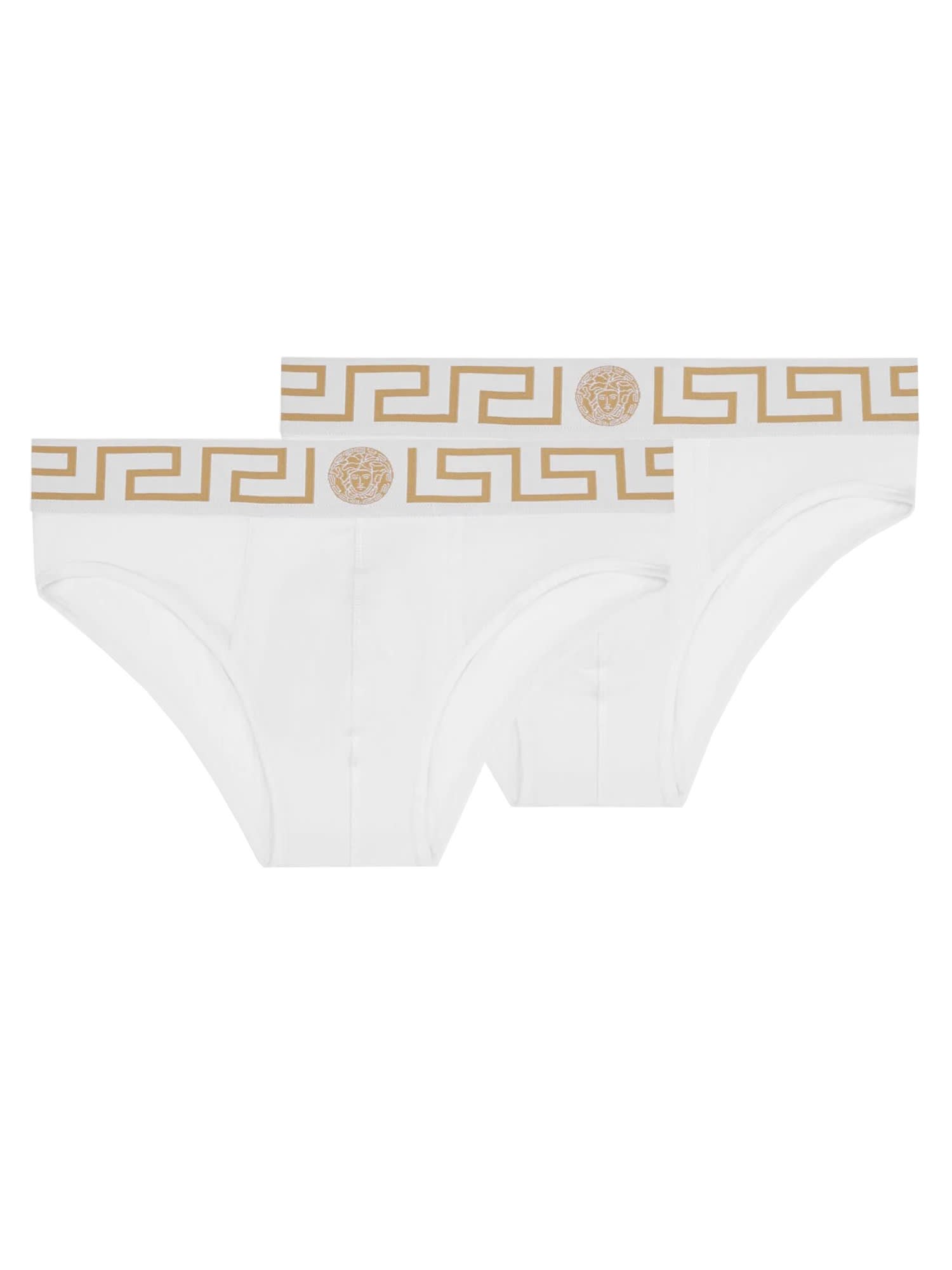 Versace Pack Of Two Briefs With Greek
