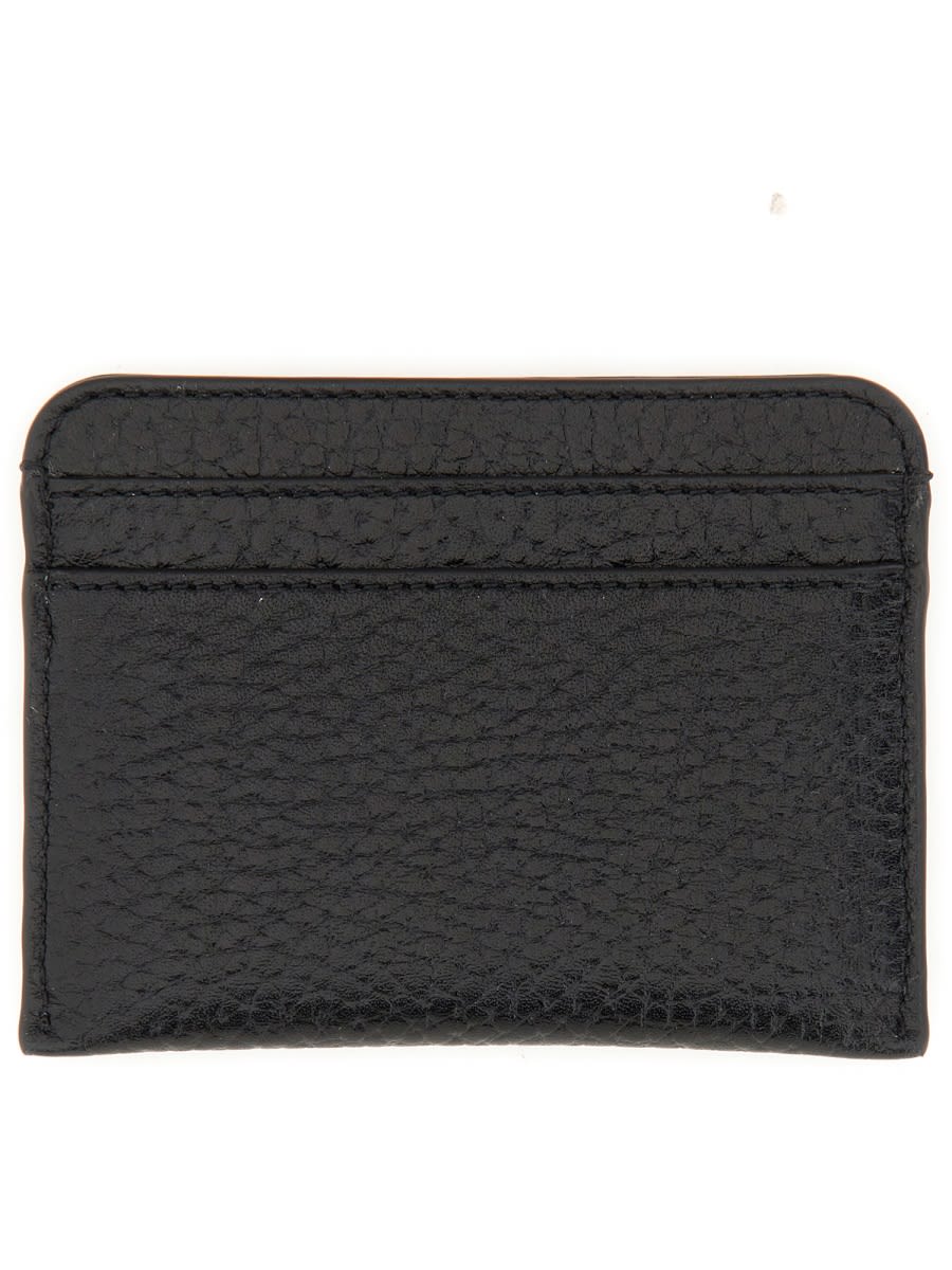 Shop Chloé Leather Card Holder In Black