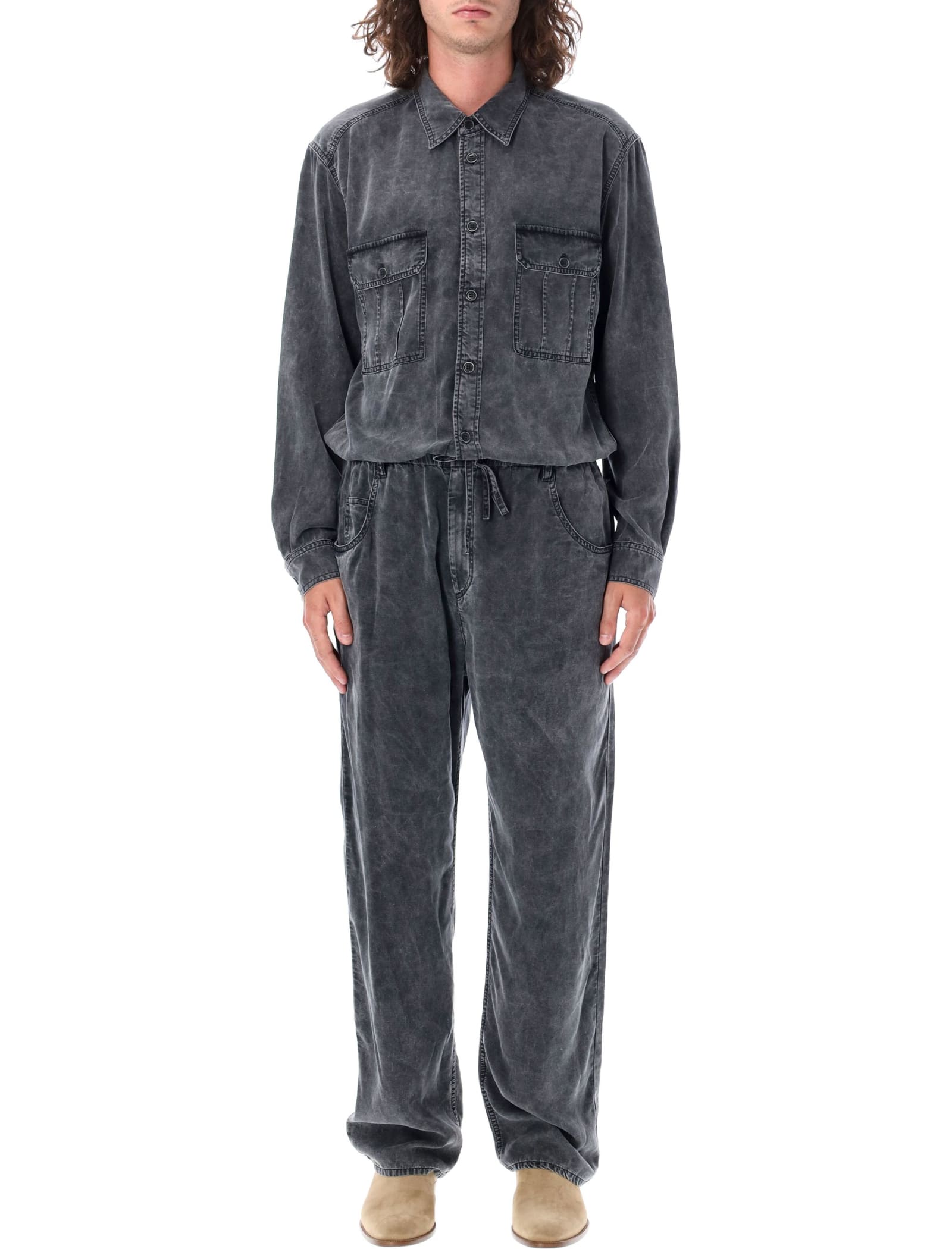 Isabel Marant Patric Jumpsuit In Faded Black