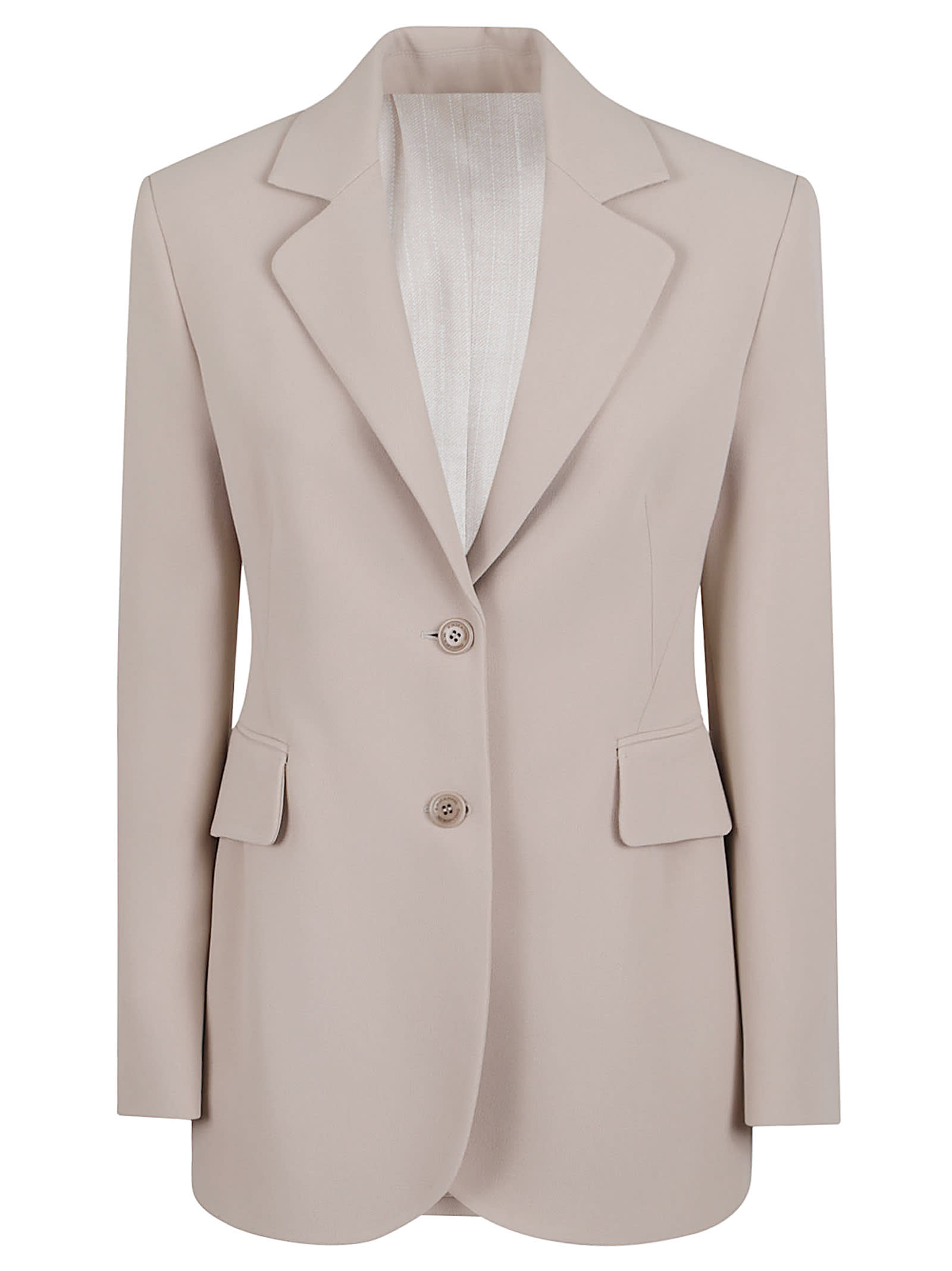 Ermanno Scervino Tailored Single Breasted Jacket With Flap Pockets In Neutral
