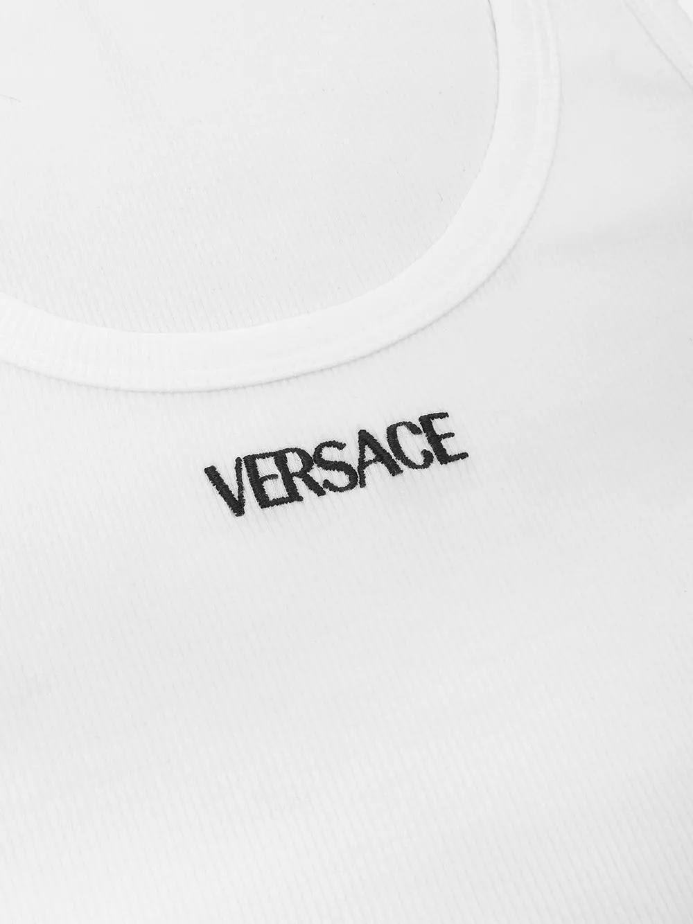 Shop Versace Logo Tank Top In White
