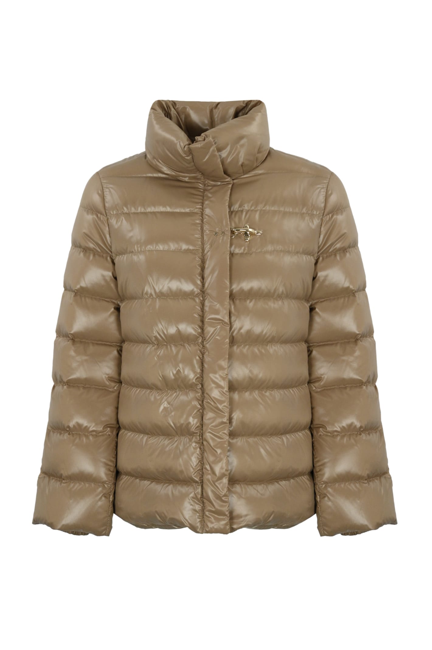 Fay Nylon Down Jacket With Hook In Beige