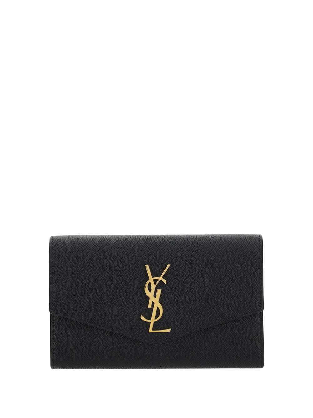 Shop Saint Laurent Chain Wallet In Nero