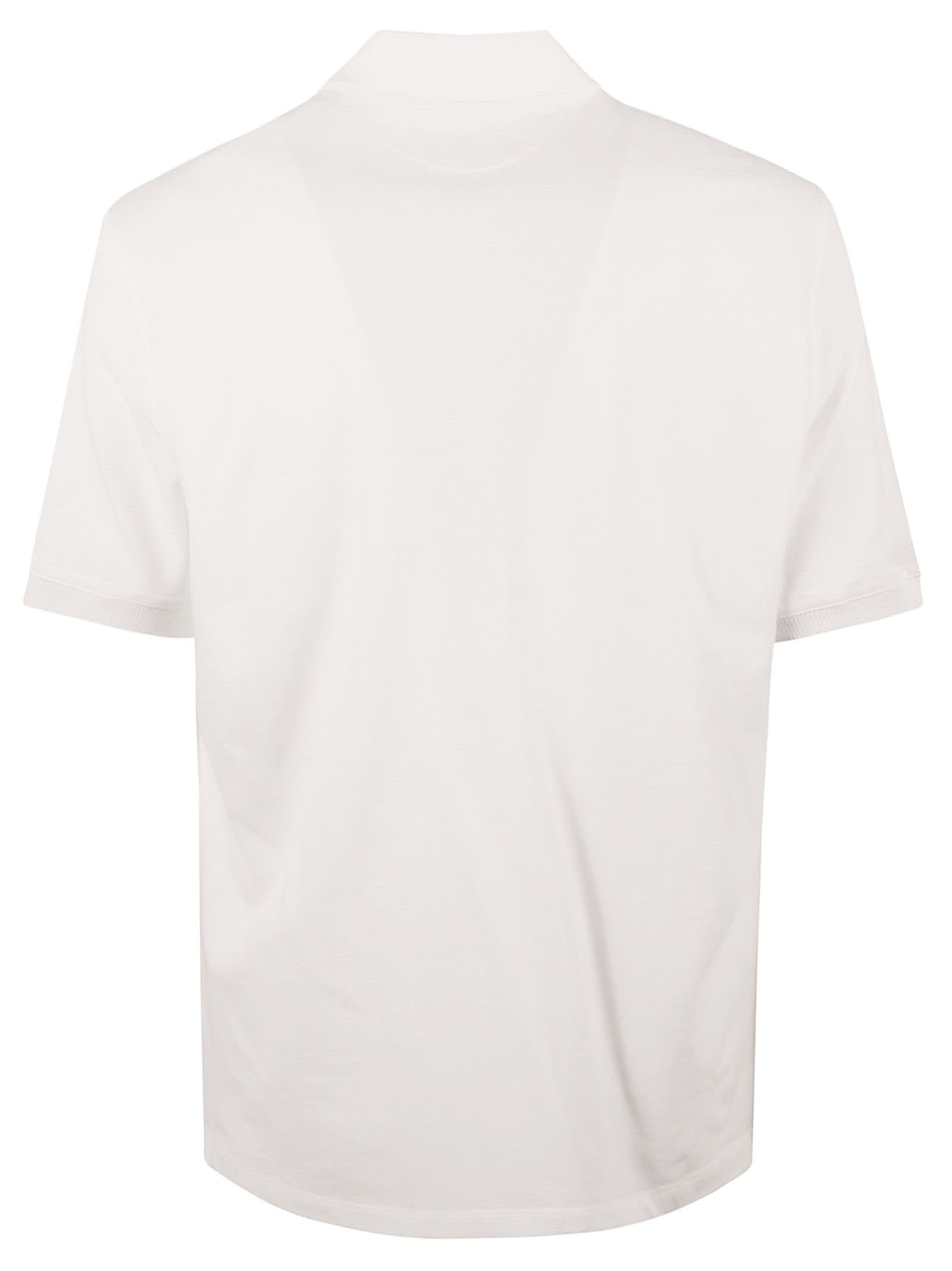 Shop Brunello Cucinelli Chest Logo Regular Polo Shirt In Pearl White