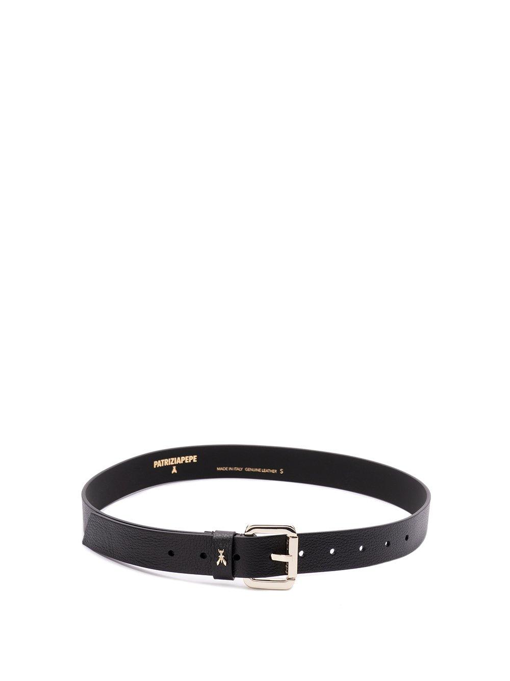 Patrizia Pepe Signature Buckle Belt In Black