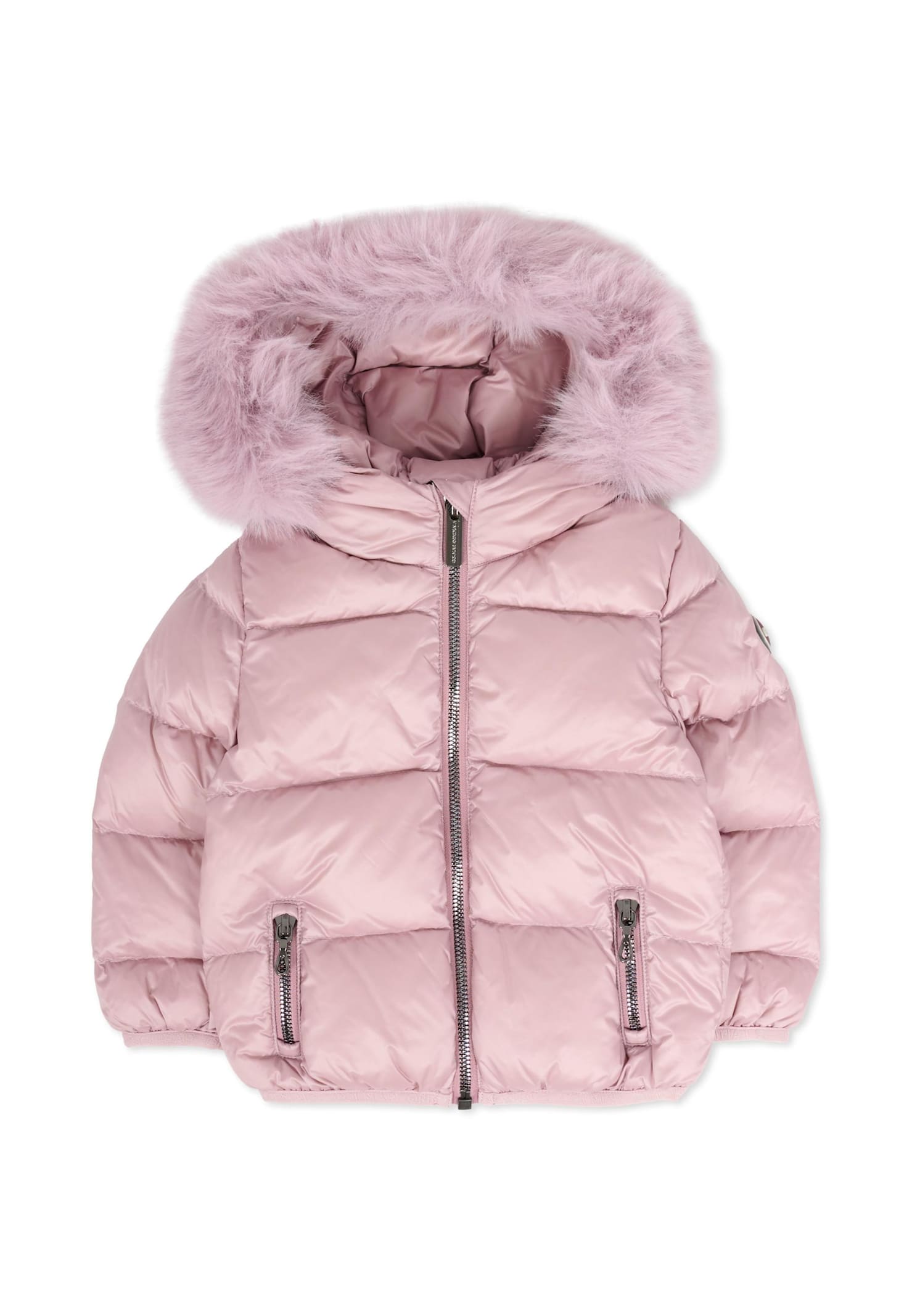 Colmar Lilac Down Jacket For Baby Girl With Logo In Pink