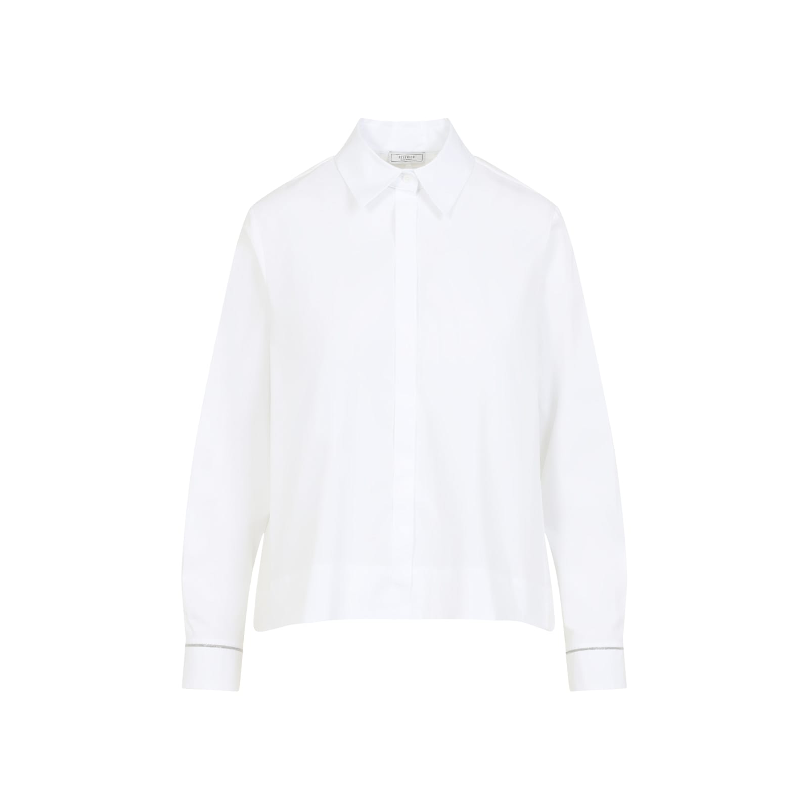Shop Peserico Cropped Shirt In Bianco Luce