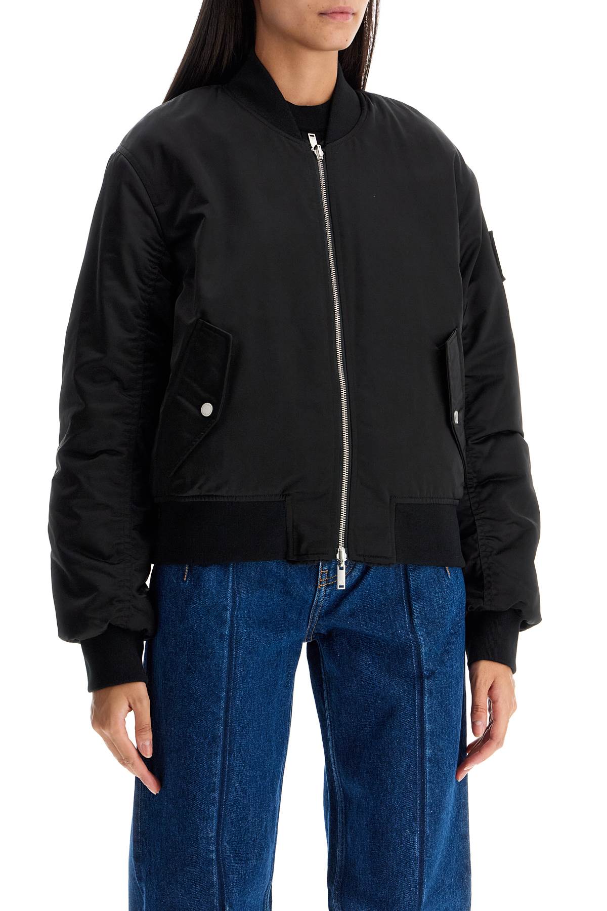 Shop Moose Knuckles Reversible Jet Bomber In Black (black)