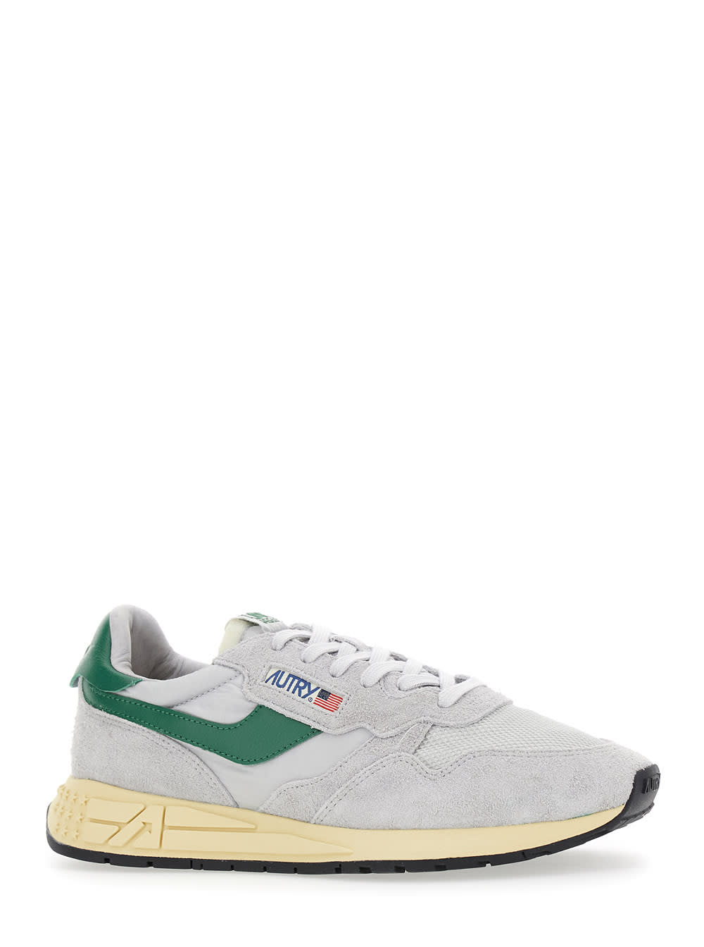 Autry Reelwind Super Vintage Grey Sneakers With Logo Patch On The Tongue And Contrasting Heel In Fabric An In Gray