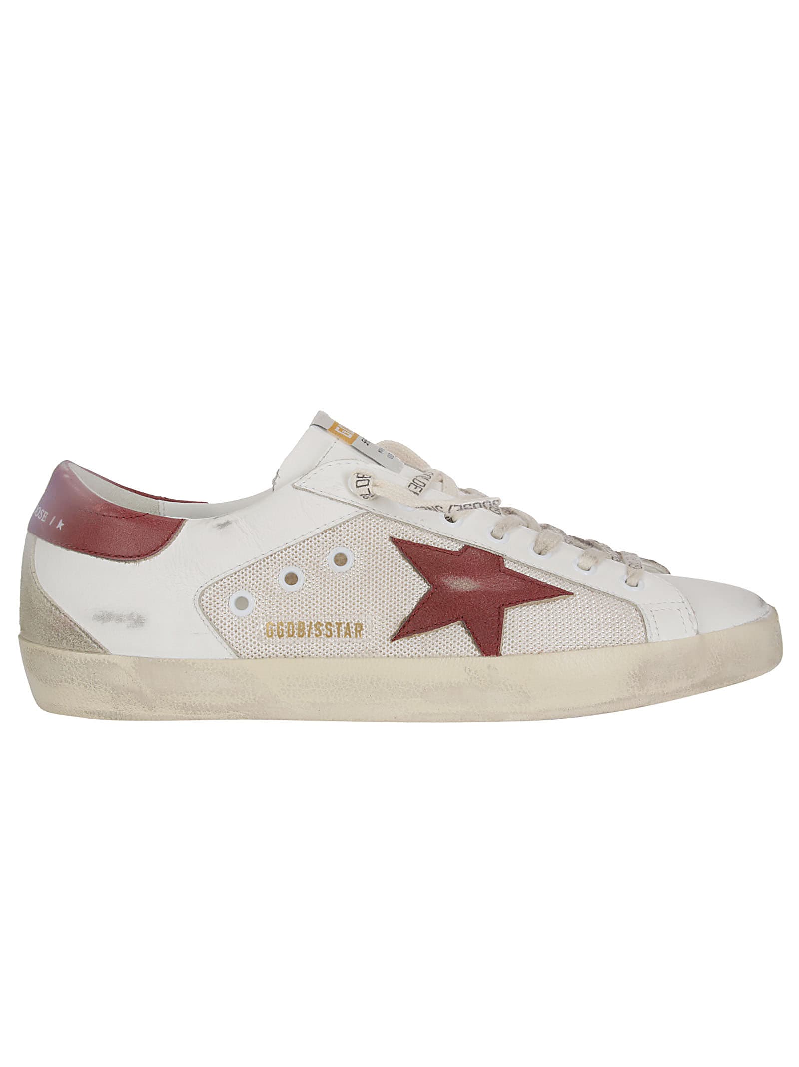 Golden Goose Super-star Net And Leather Upper Suede Star And Spur Leather Heel In 82390