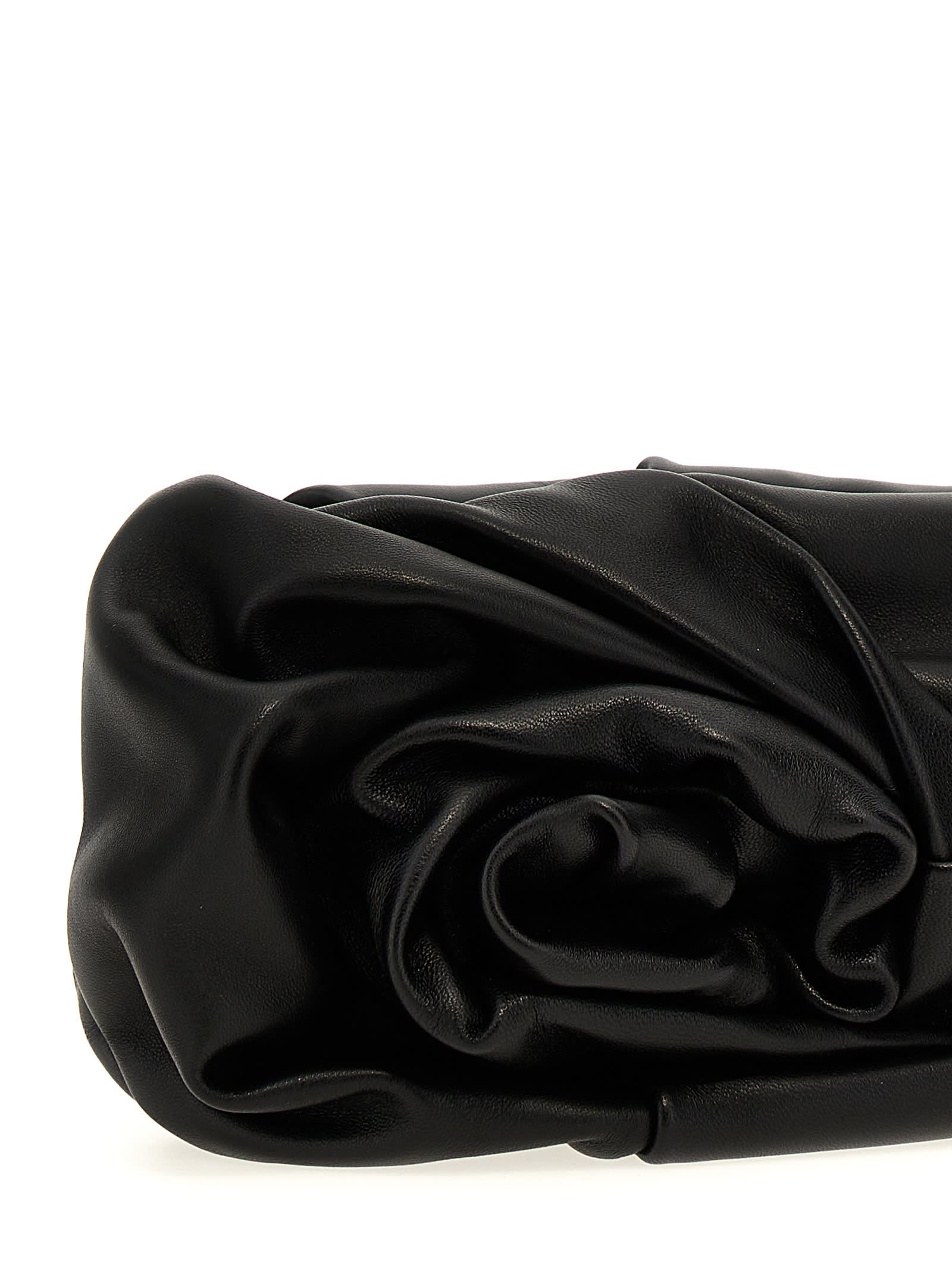 Shop Burberry Rose Clutch In Black