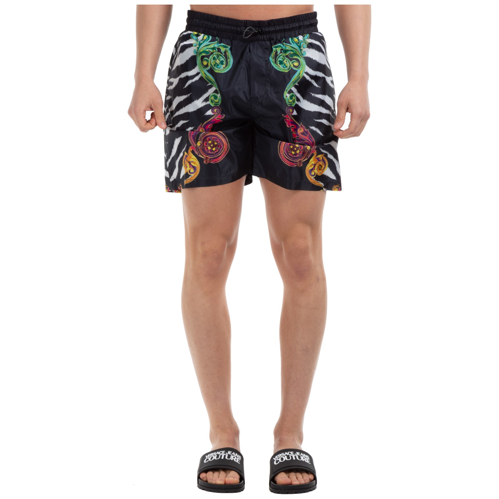 VERSACE JEANS COUTURE TIGER BAROQUE SWIMMING TRUNKS,11269063