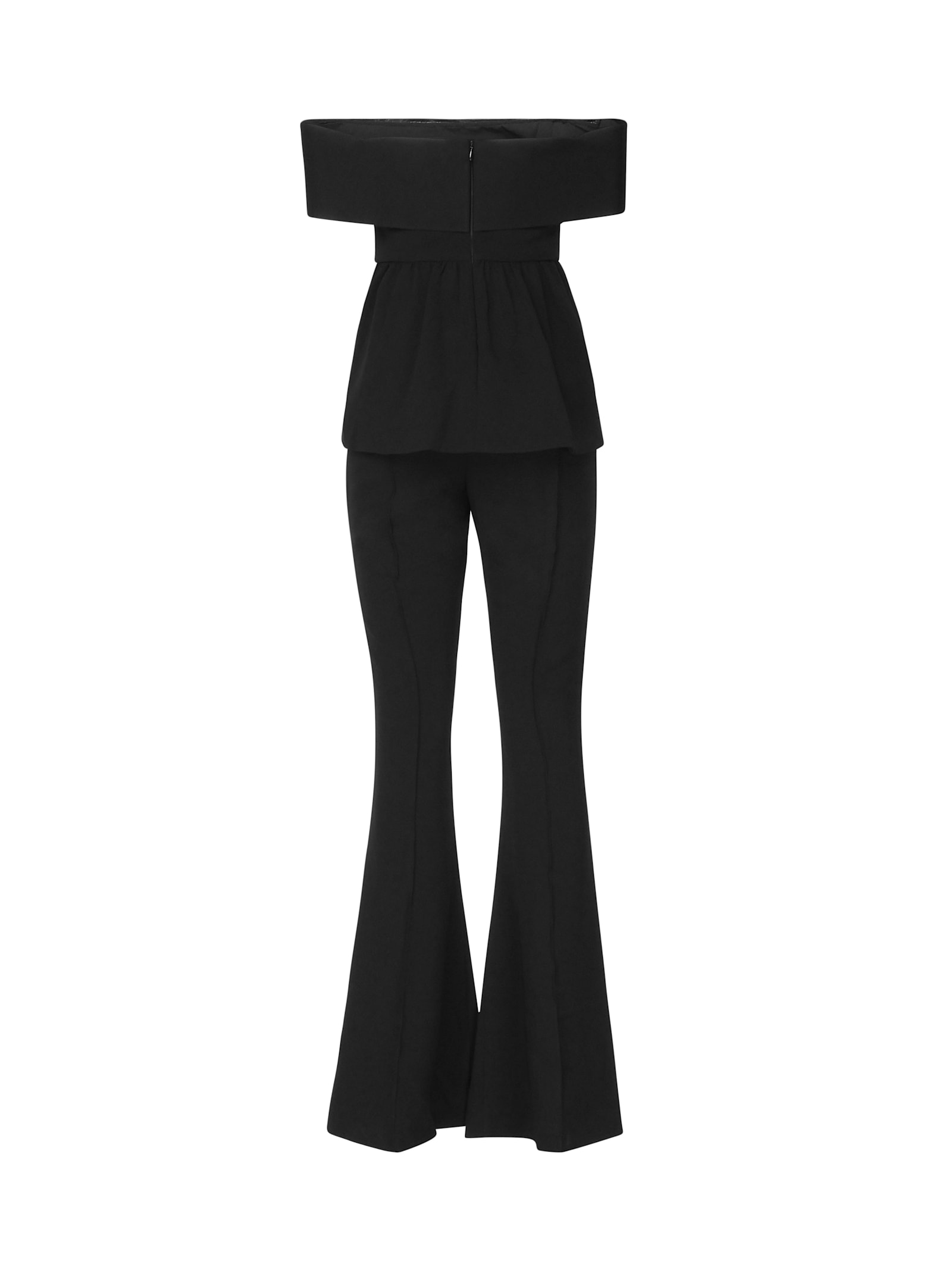 Shop Self-portrait One-piece Jumpsuit With Bare Shoulders In Black