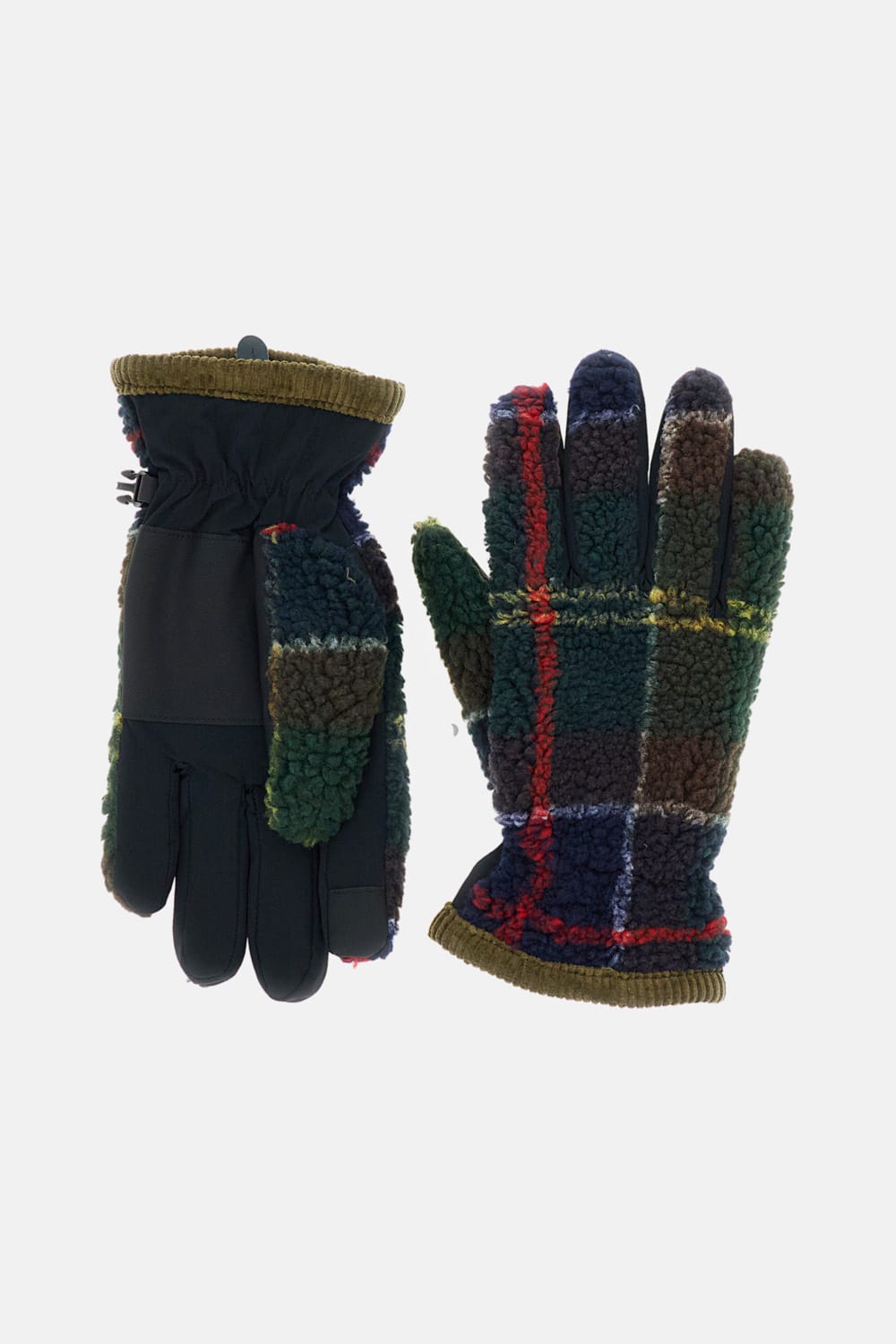 Barbour Field Tartan Fleece Gloves In Multi