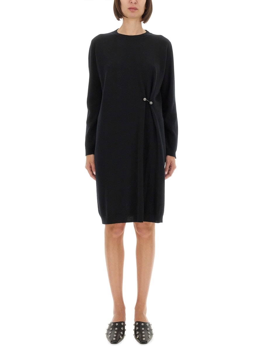 Knit Dress With Brooch