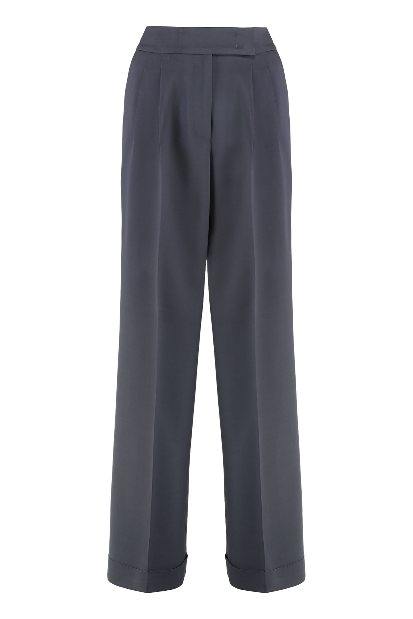 Peserico Rayon Trousers In Blue