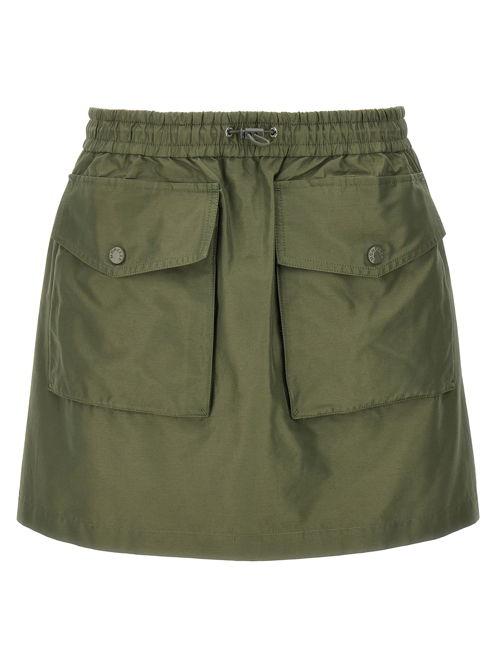 Shop Moncler Logo Nylon Blend Skirt In Green