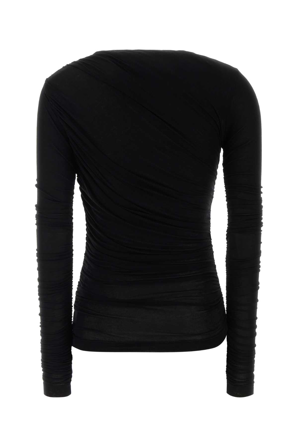 Agolde Black Stretch Lyocell Tania Top In Black