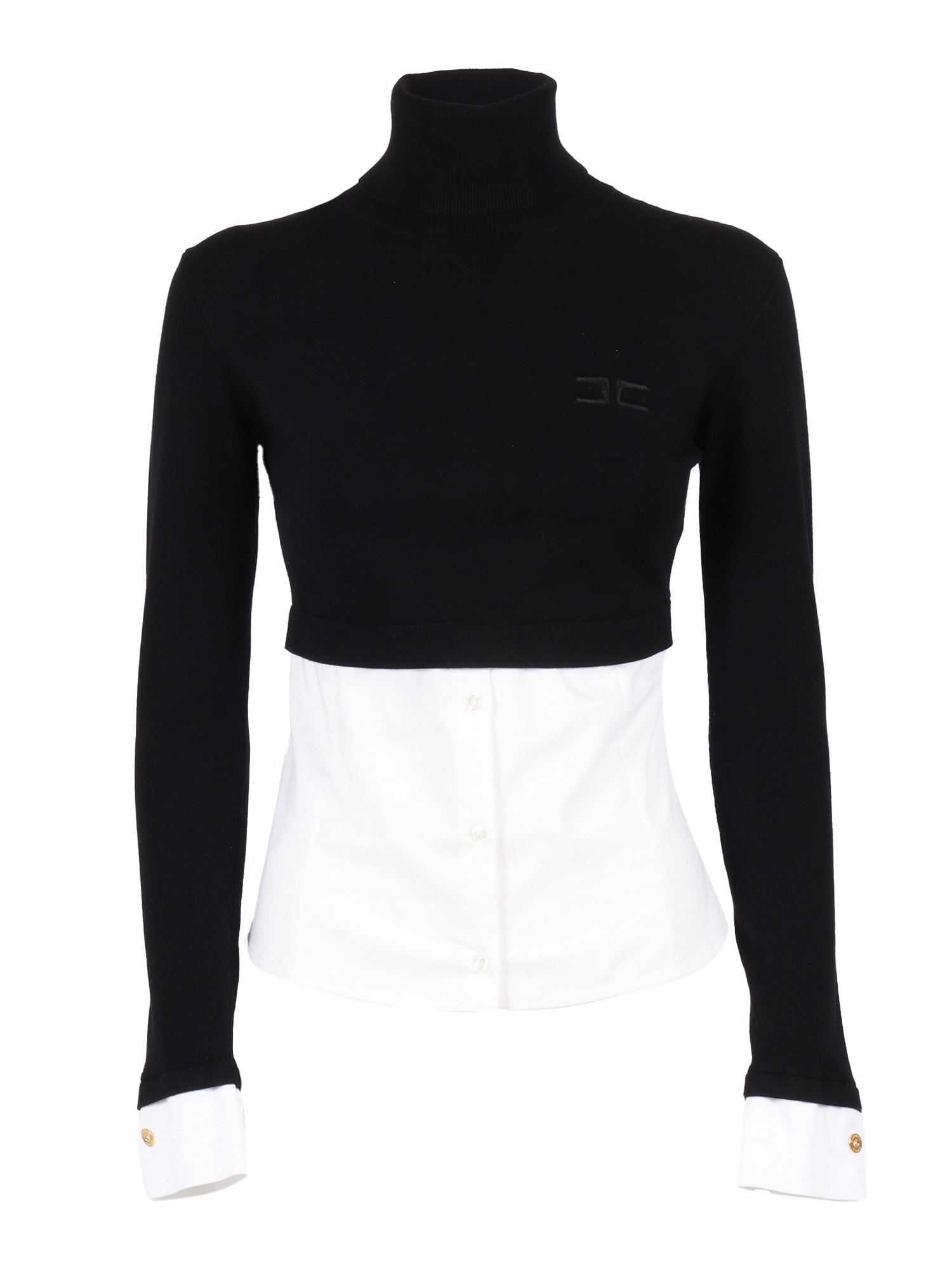 Elisabetta Franchi Womens Knitted Sweater With Belt In Black