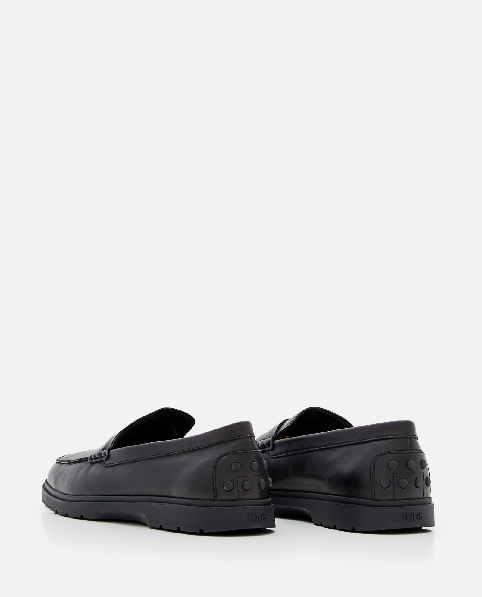 Shop Tod's Leather Loafers In Black