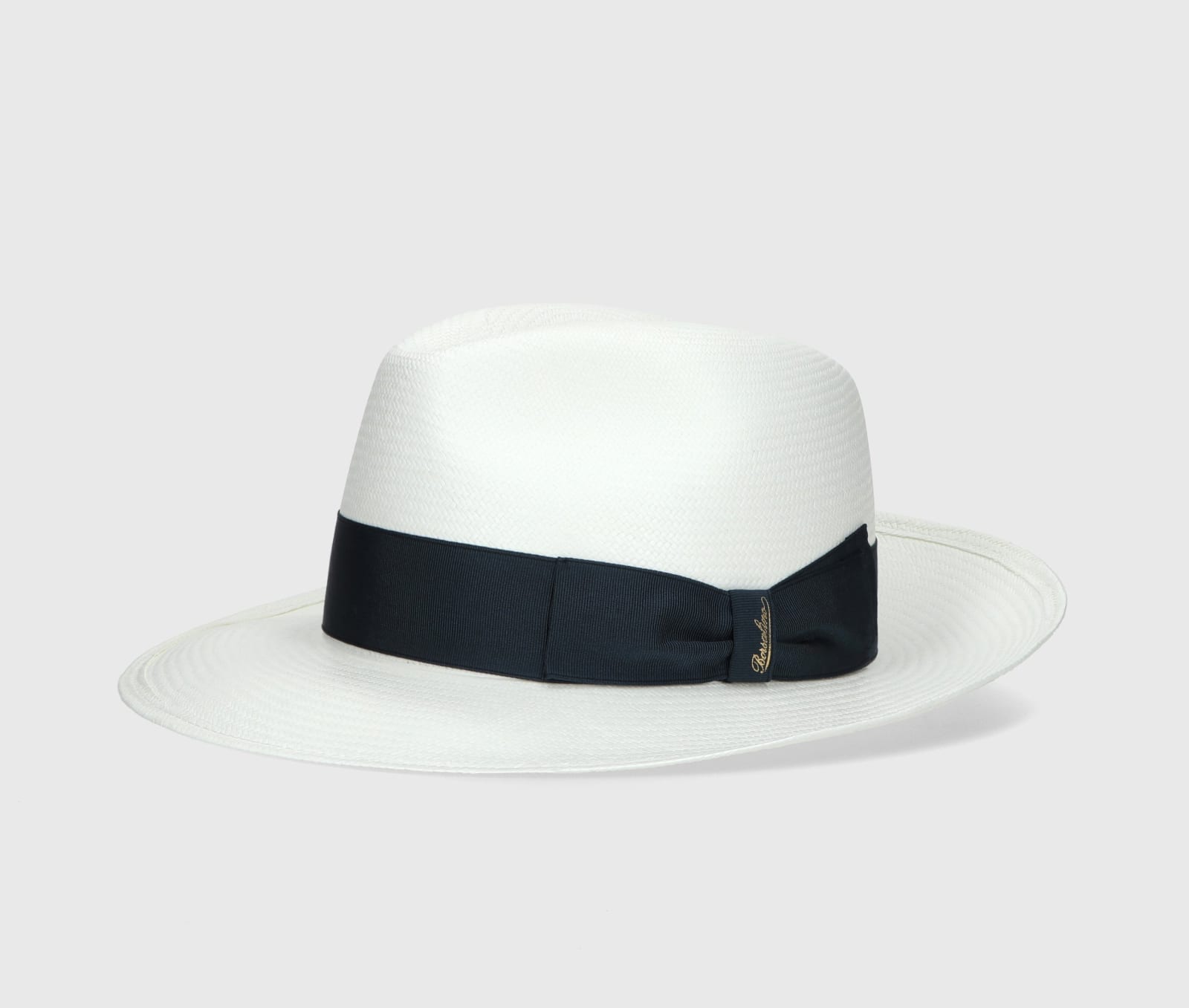Shop Borsalino Amedeo Fine Panama Wide Brim In White, Blue Hat Band