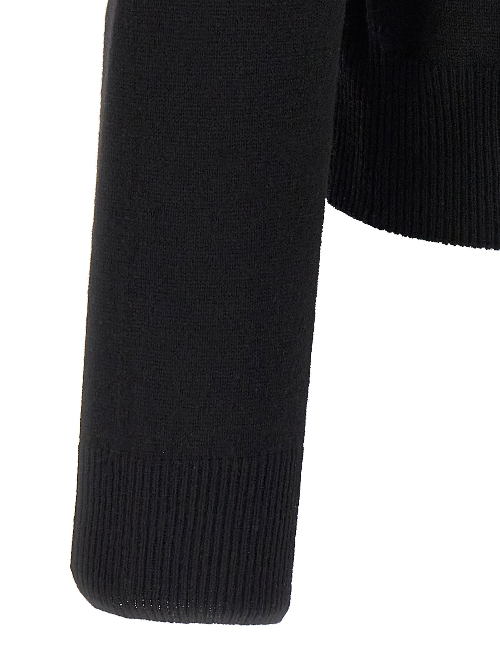 Saint Laurent Wool Collared Polo Shirt With Hidden Buttoning In Black