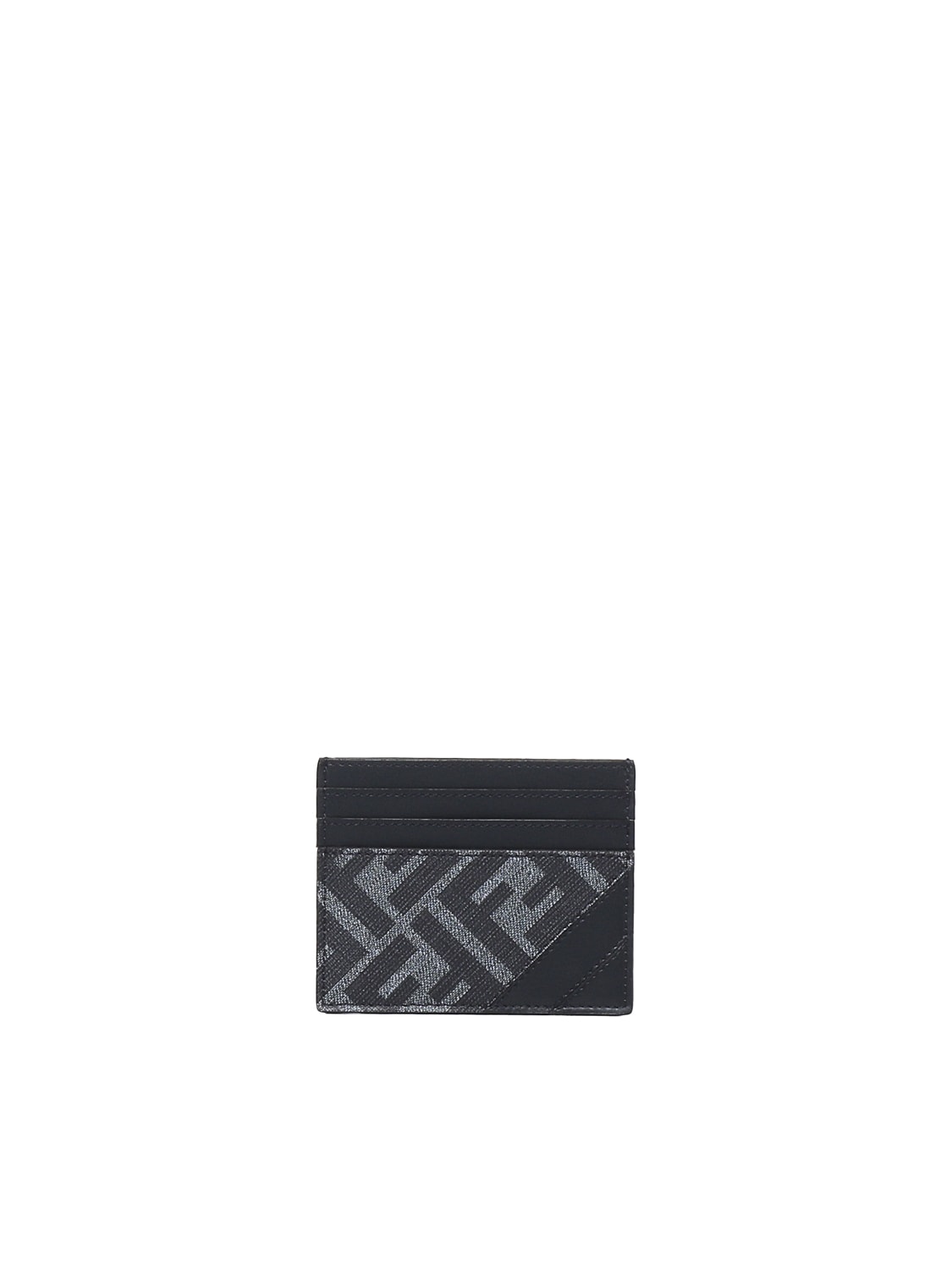 Shop Fendi Cardholder In Calfskin In Grey