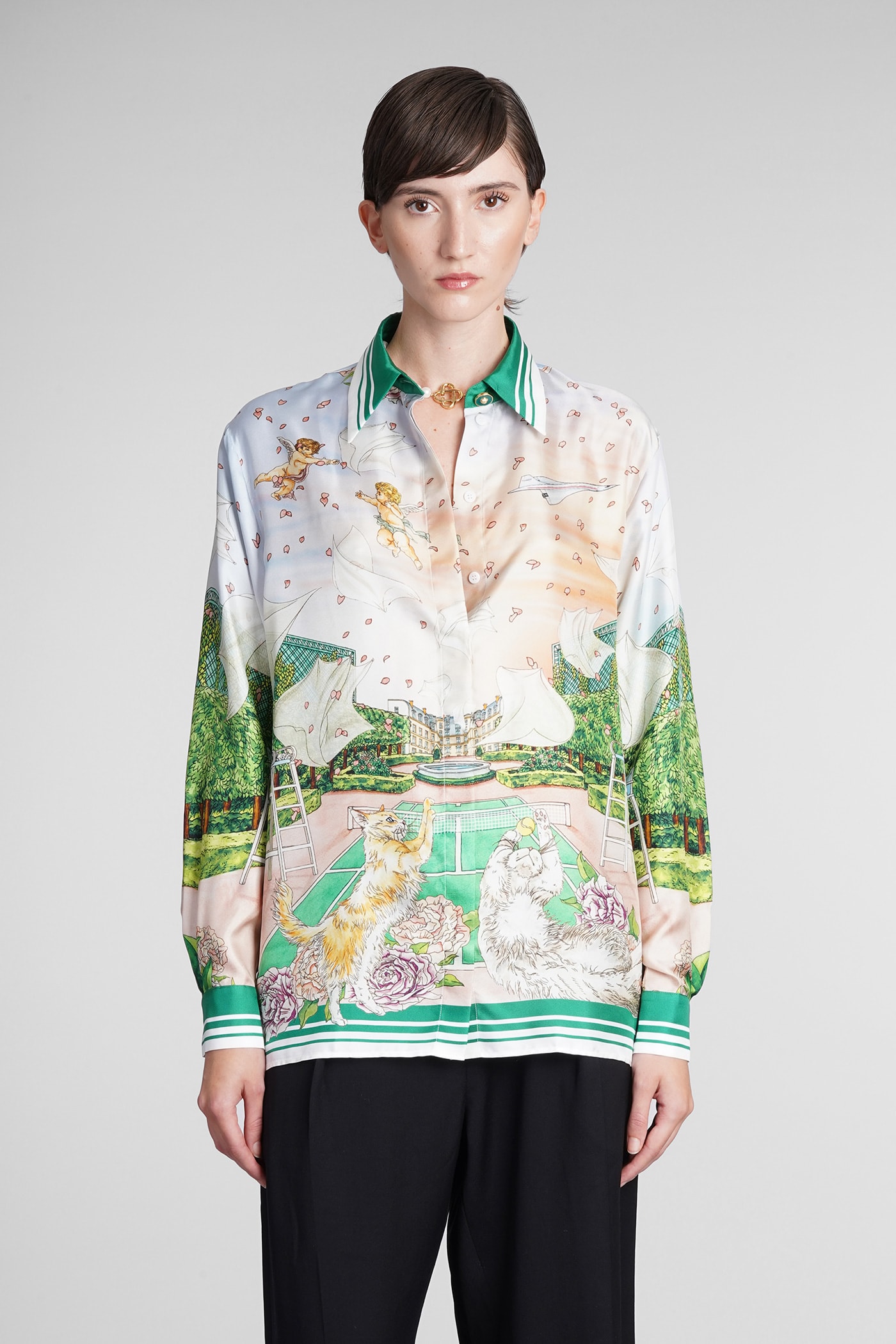 Casablanca Shirt In Multicolor Silk