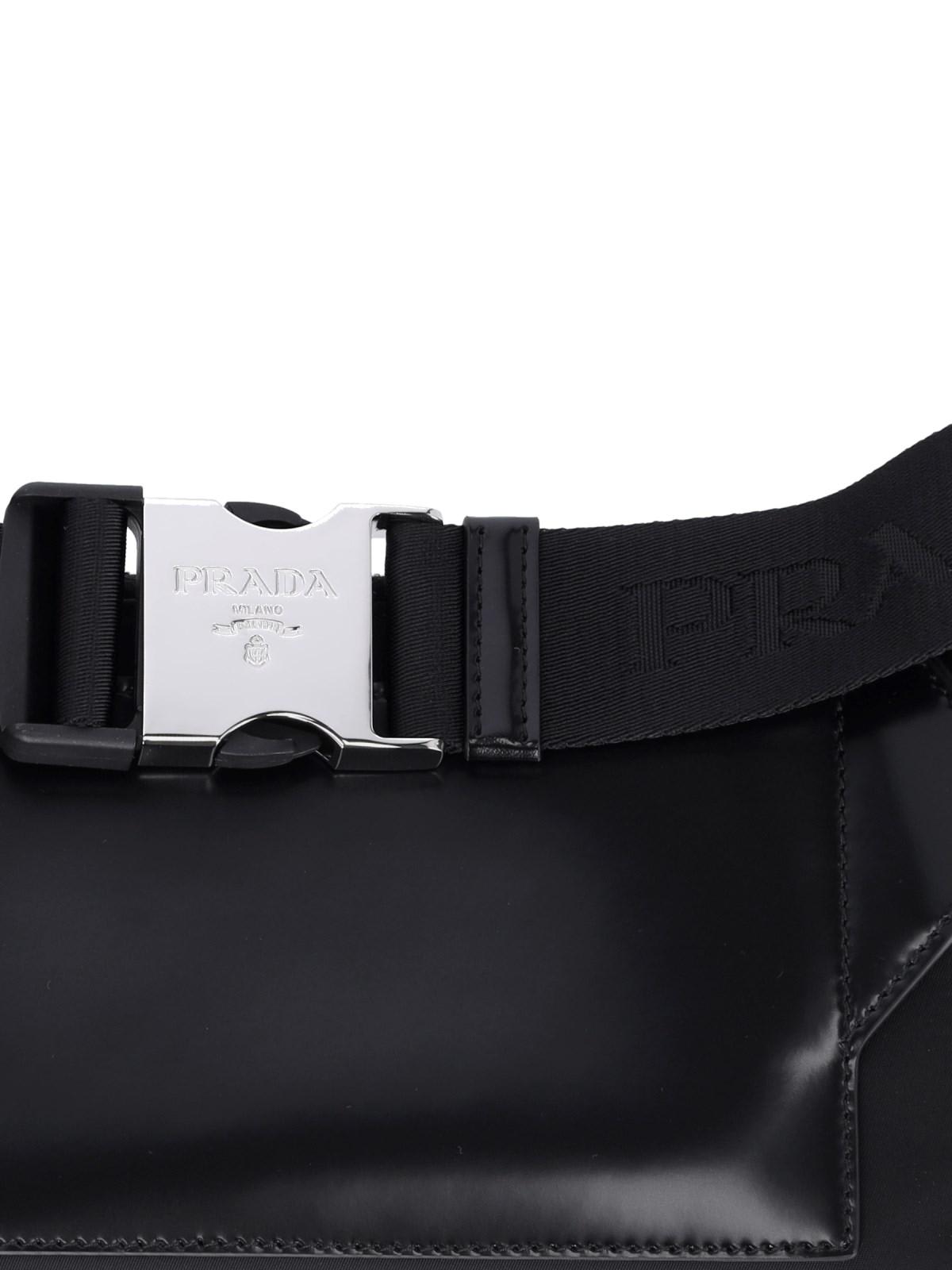 Shop Prada Logo Shoulder Bag In Nero