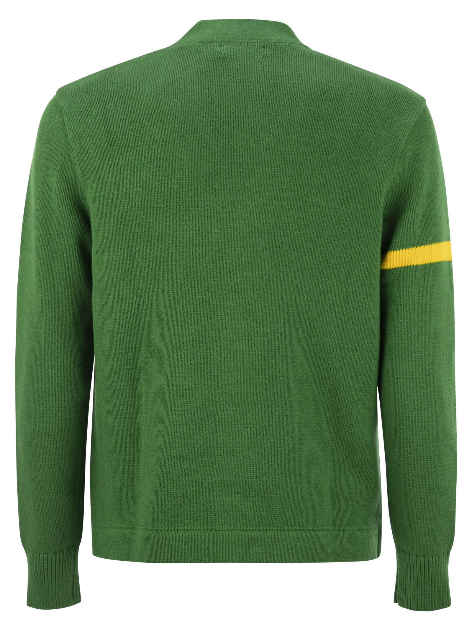 Shop Ralph Lauren Cotton Letterman Cardigan In Green