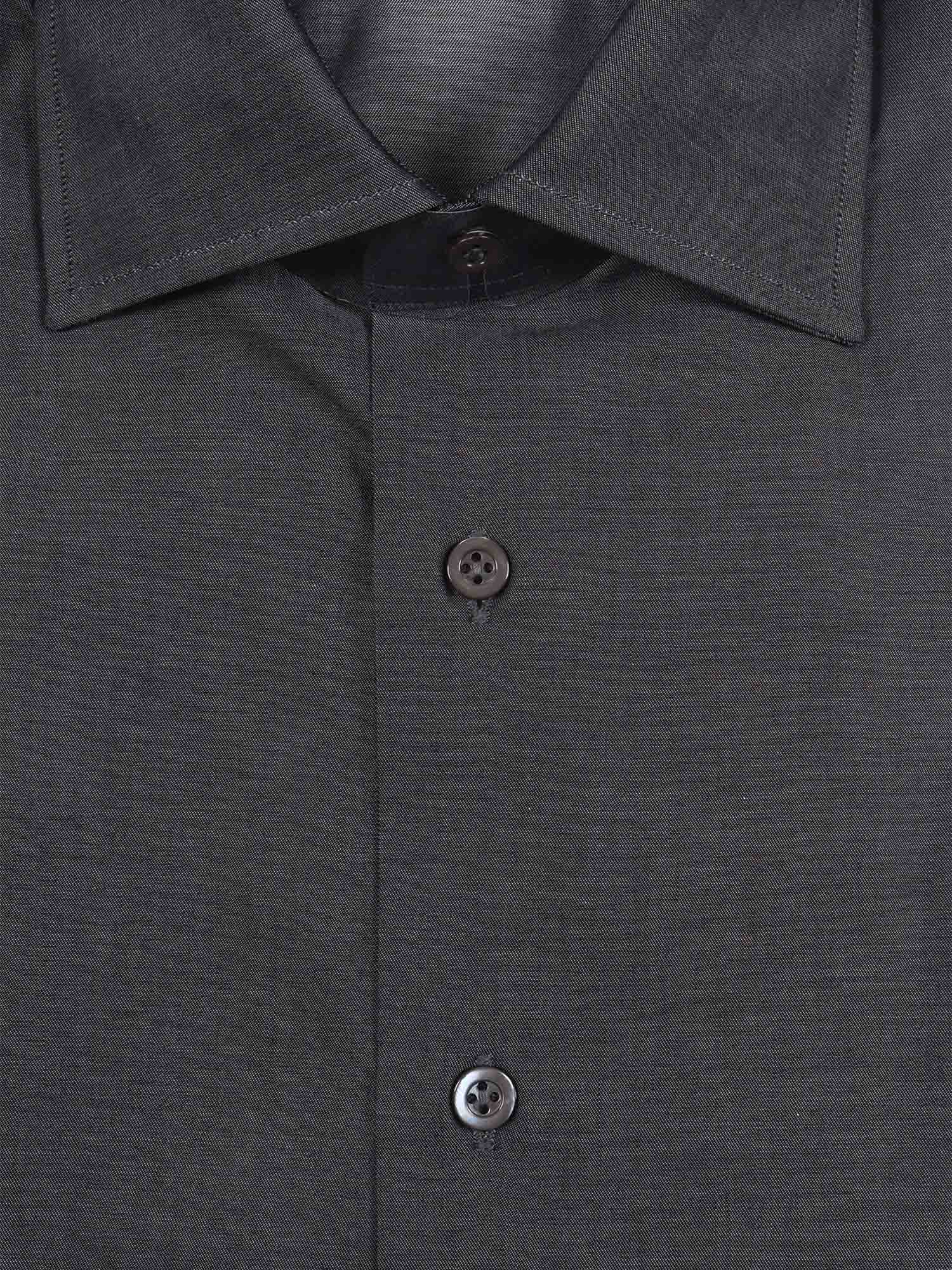 Mazzarelli Twill Slim Fit Shirt In Gray