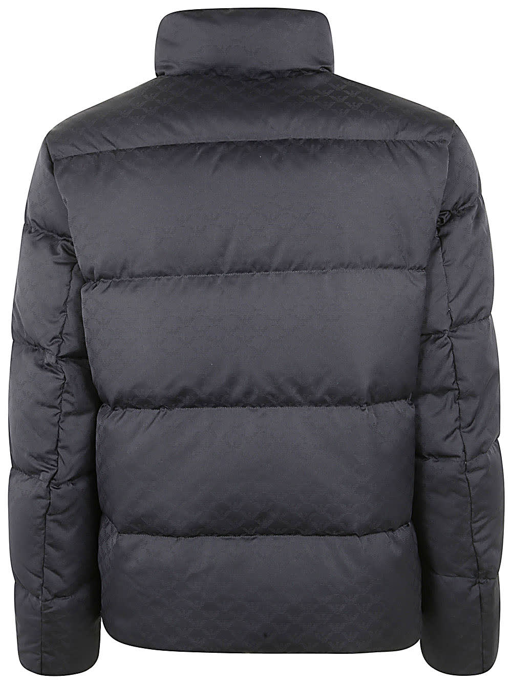 Shop Emporio Armani Down Jacket In Navy Jacquard Water